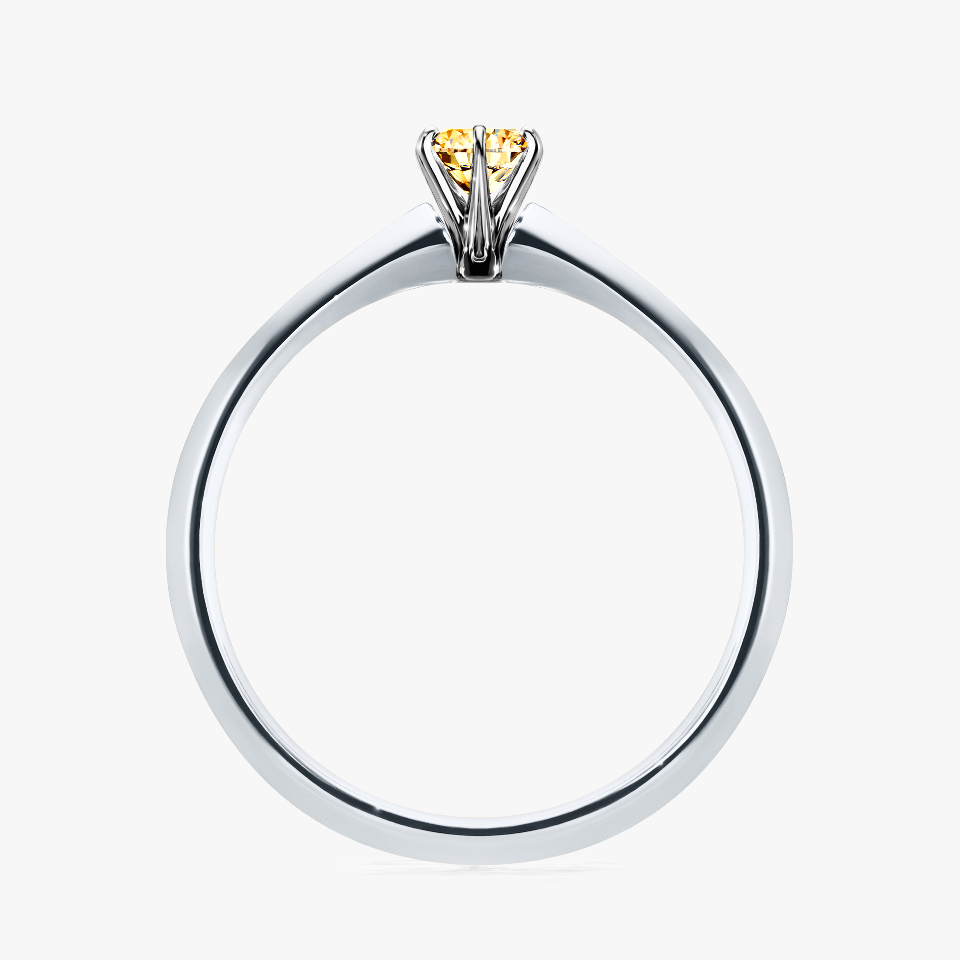 Pierścionek zaręczynowy My Queen z białego złota z żółtym diamentem 0,17ct