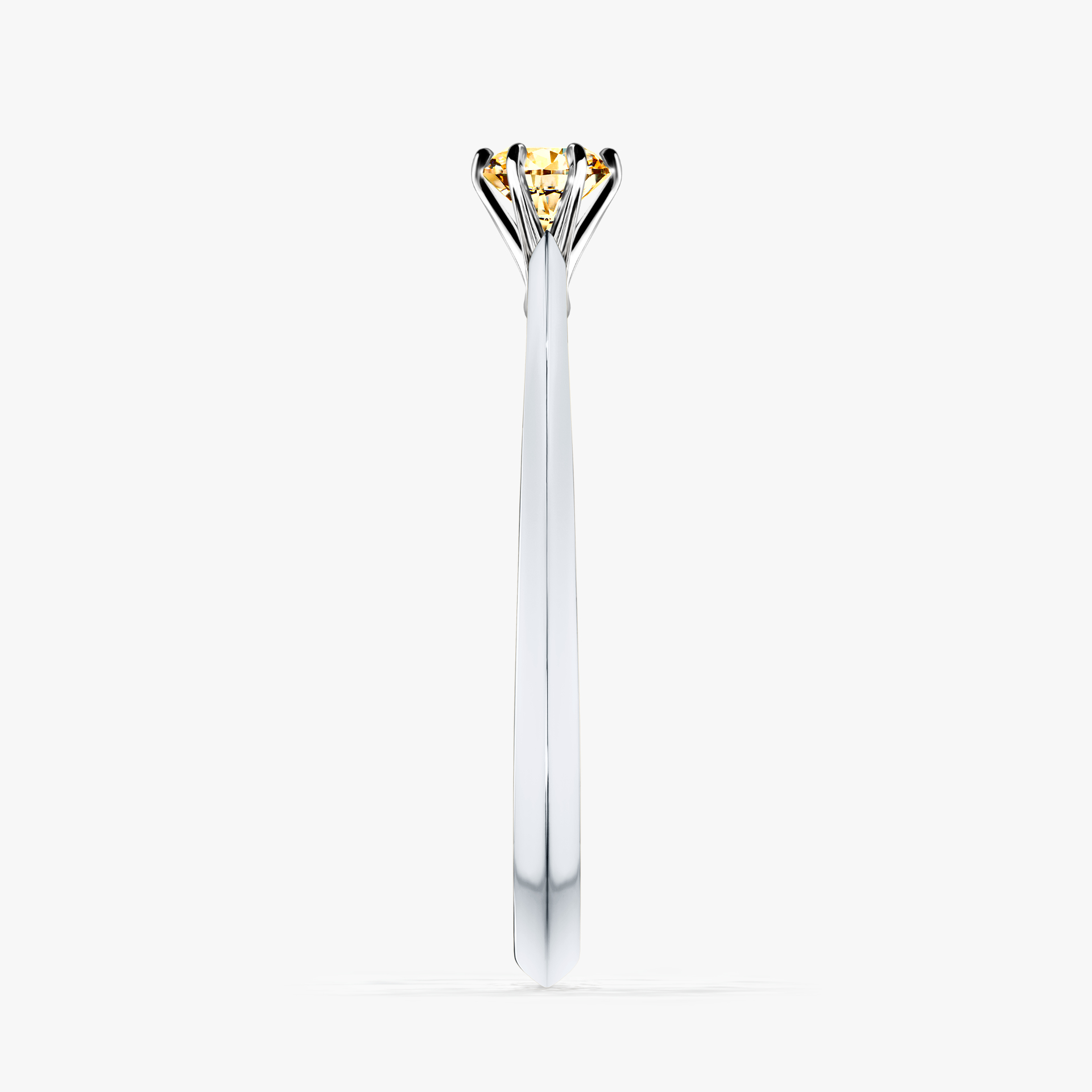 Pierścionek zaręczynowy My Queen z białego złota z żółtym diamentem 0,17ct