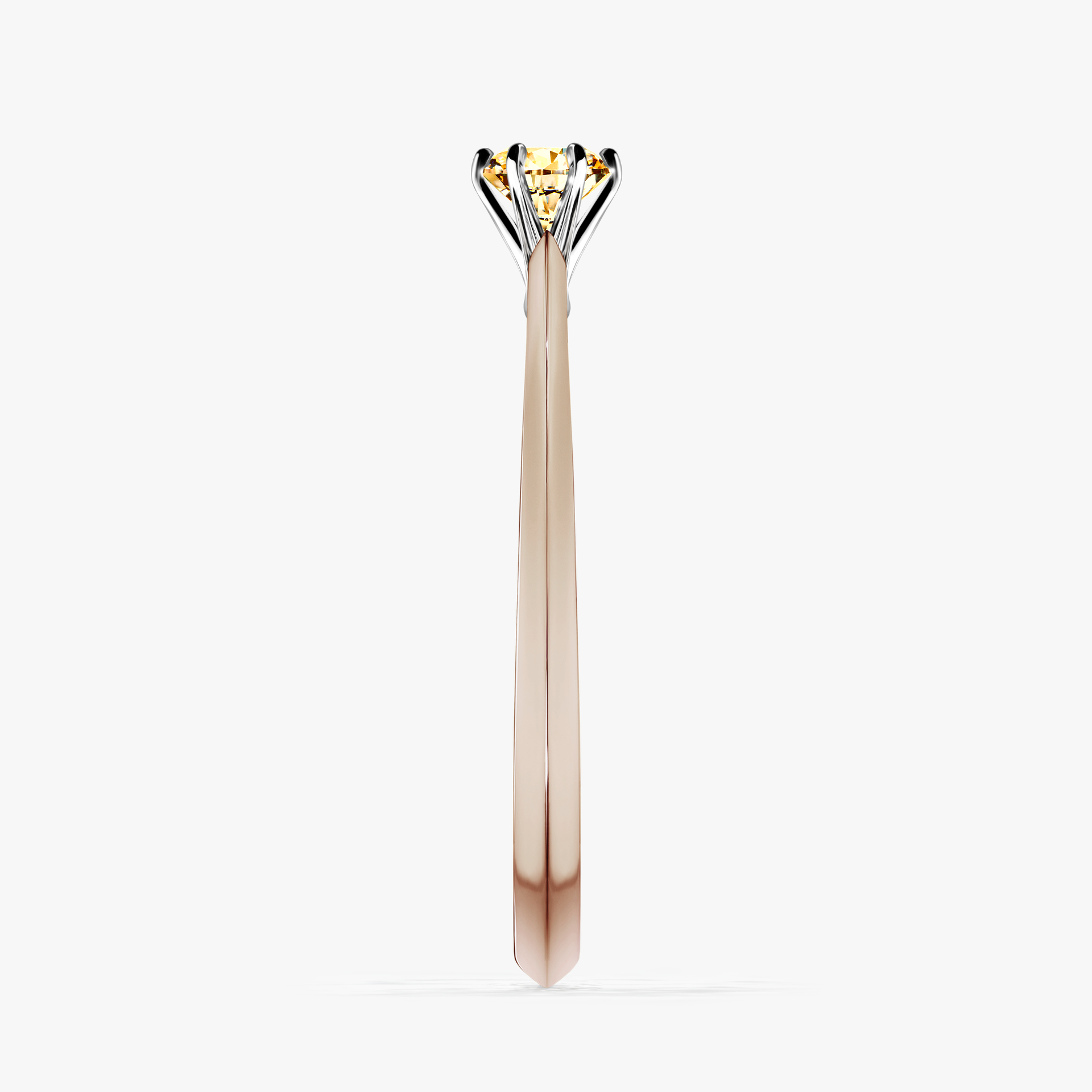 Pierścionek zaręczynowy My Queen z różowego złota z żółtym diamentem 0,17ct