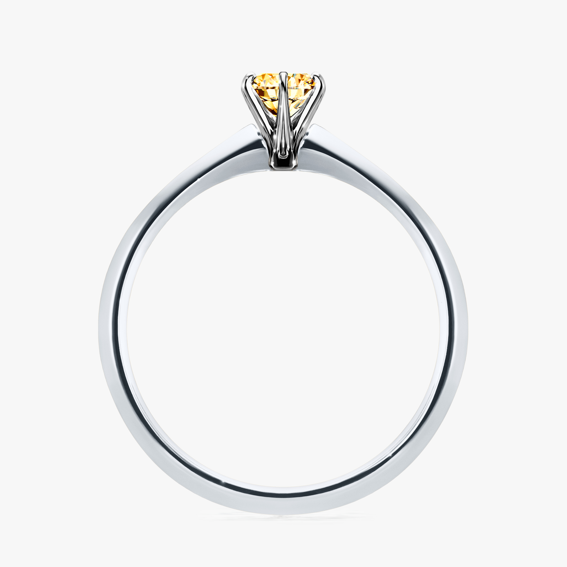 Pierścionek zaręczynowy My Queen z białego złota z żółtym diamentem 0,25ct