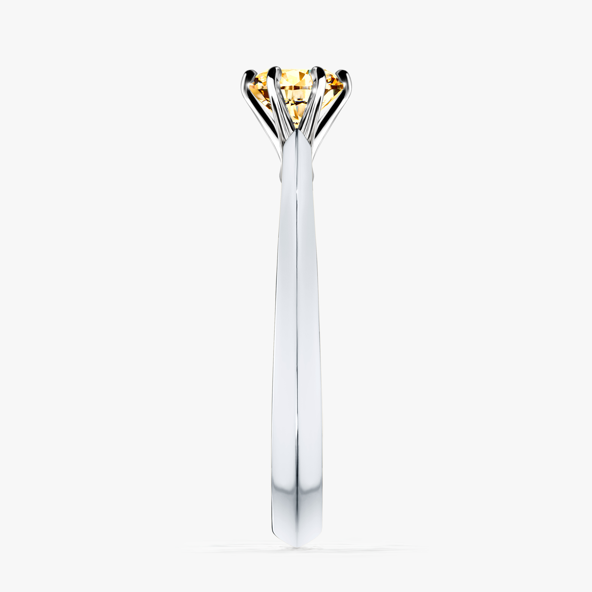 Pierścionek zaręczynowy My Queen z białego złota z żółtym diamentem 0,50ct