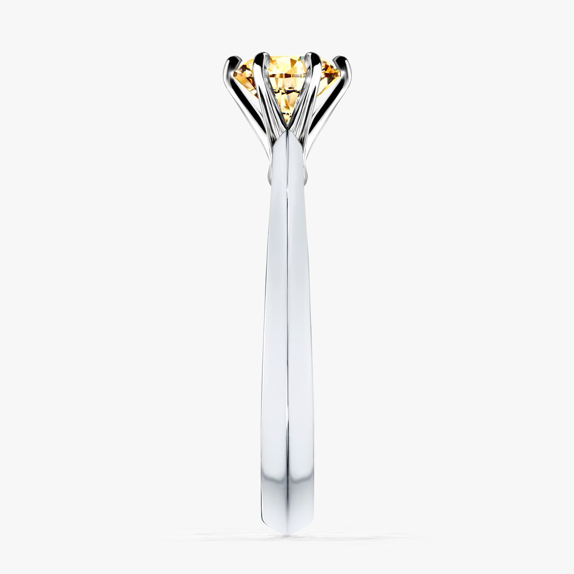 Pierścionek zaręczynowy My Queen z białego złota z żółtym diamentem 0,80ct