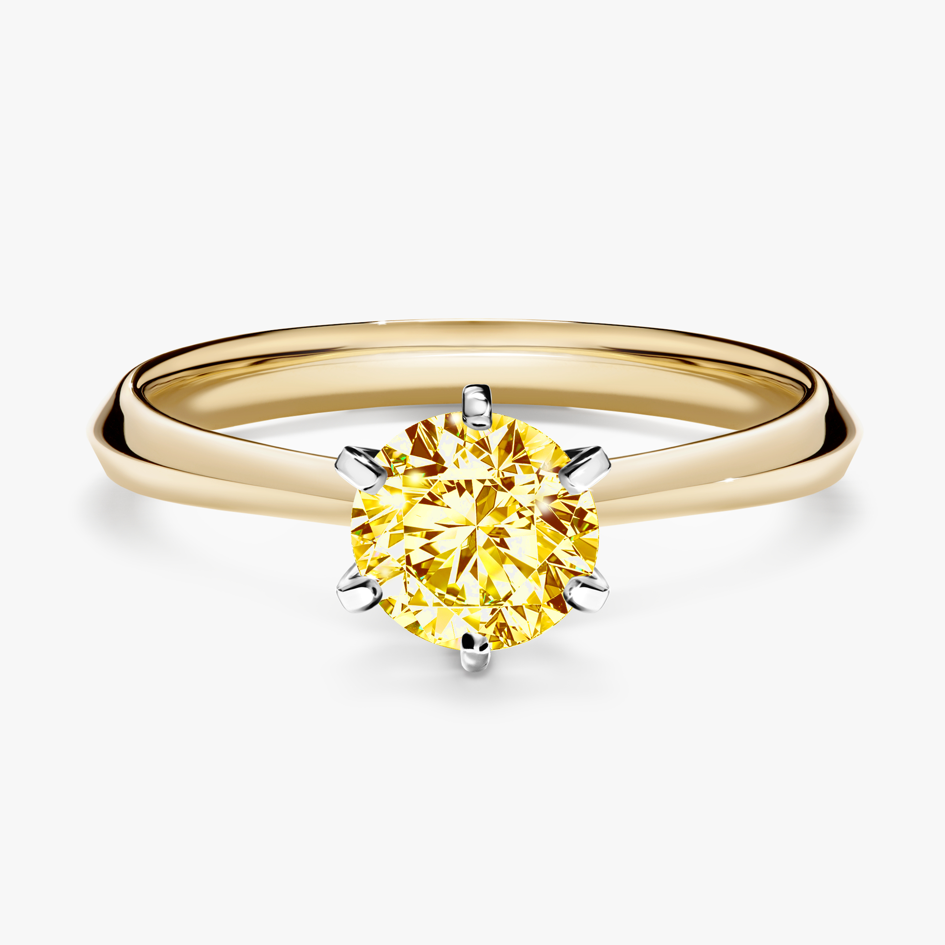 Pierścionek zaręczynowy My Queen z żółtego złota z żółtym diamentem 0,80ct