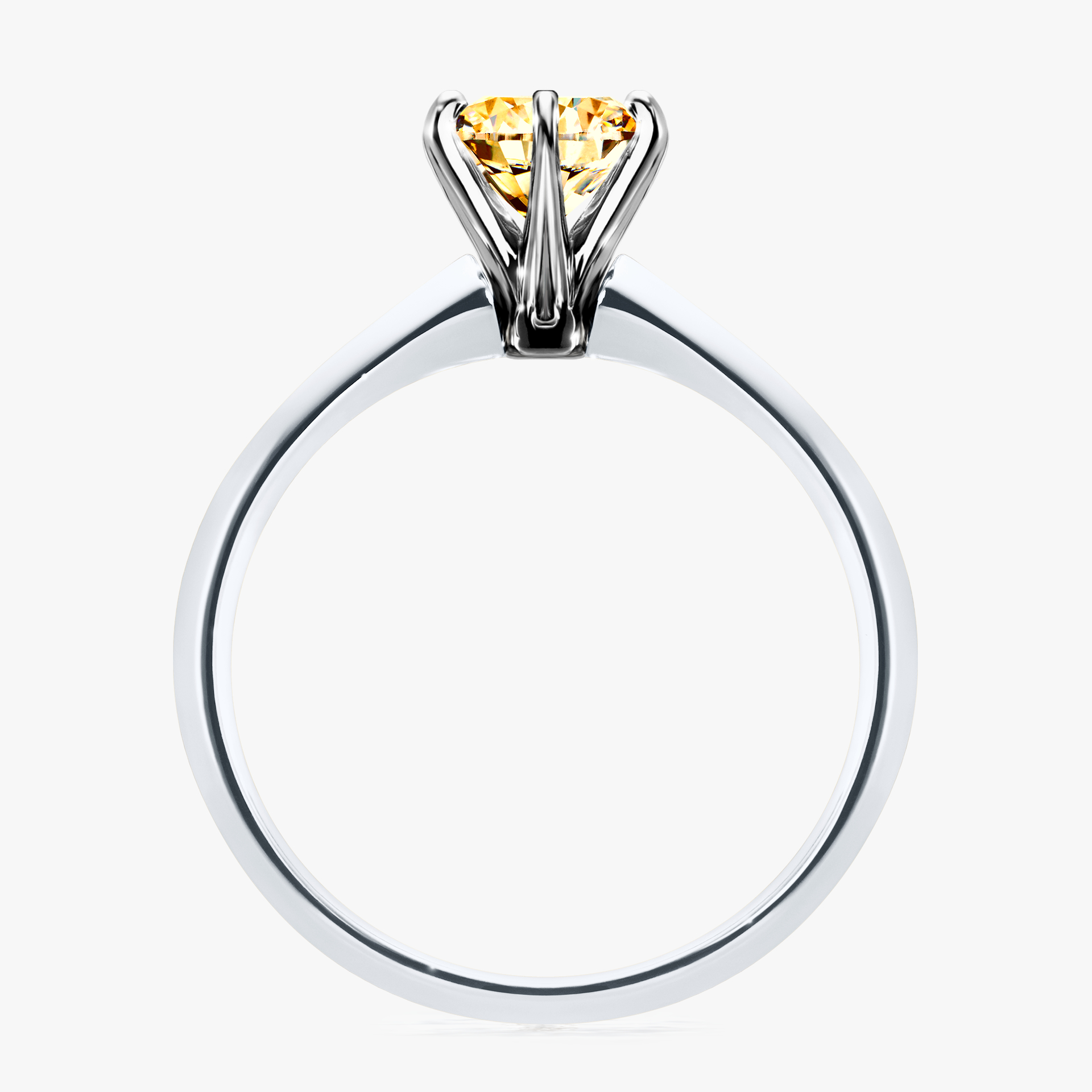 Pierścionek zaręczynowy My Queen z białego złota z żółtym diamentem 1,00ct