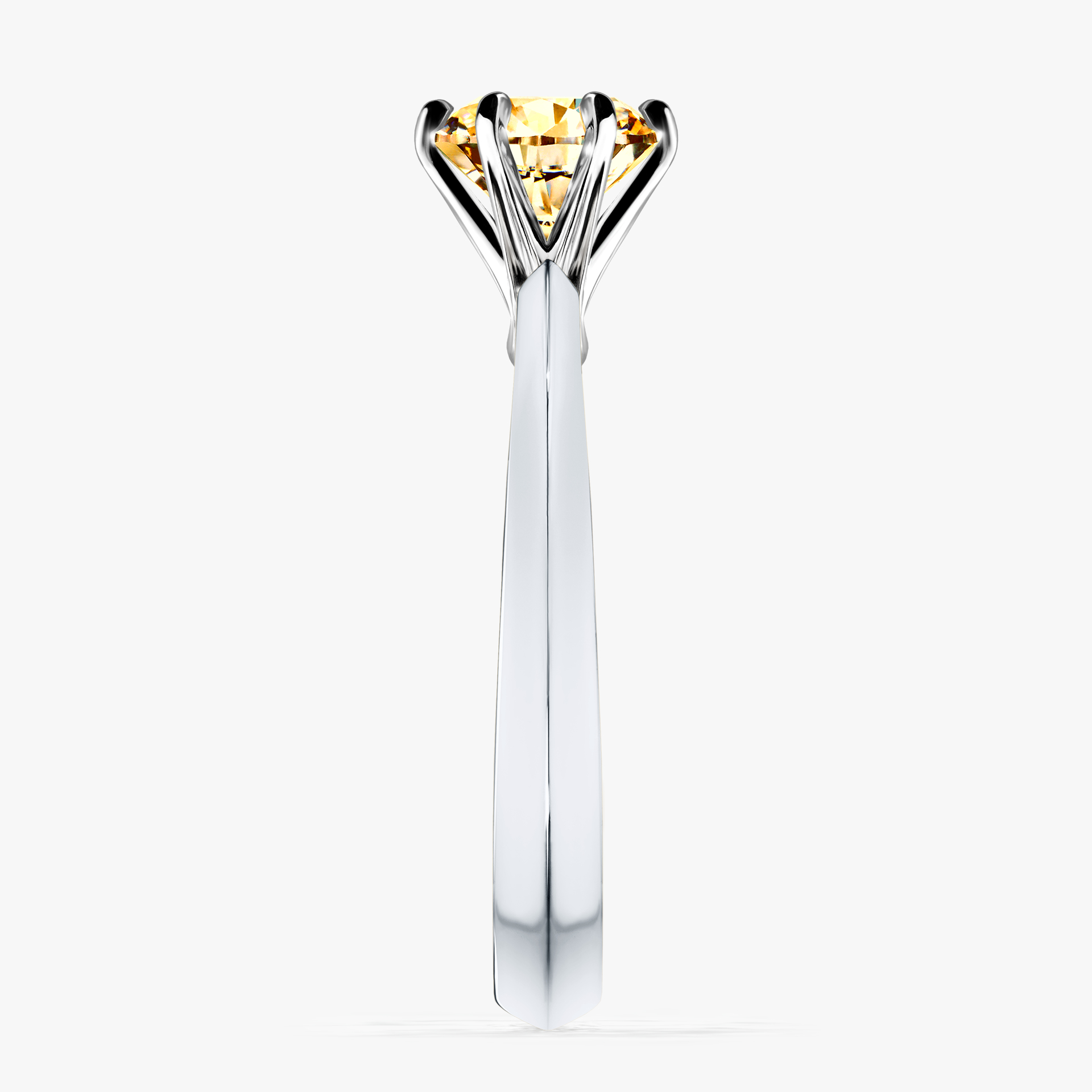 Pierścionek zaręczynowy My Queen z białego złota z żółtym diamentem 1,00ct