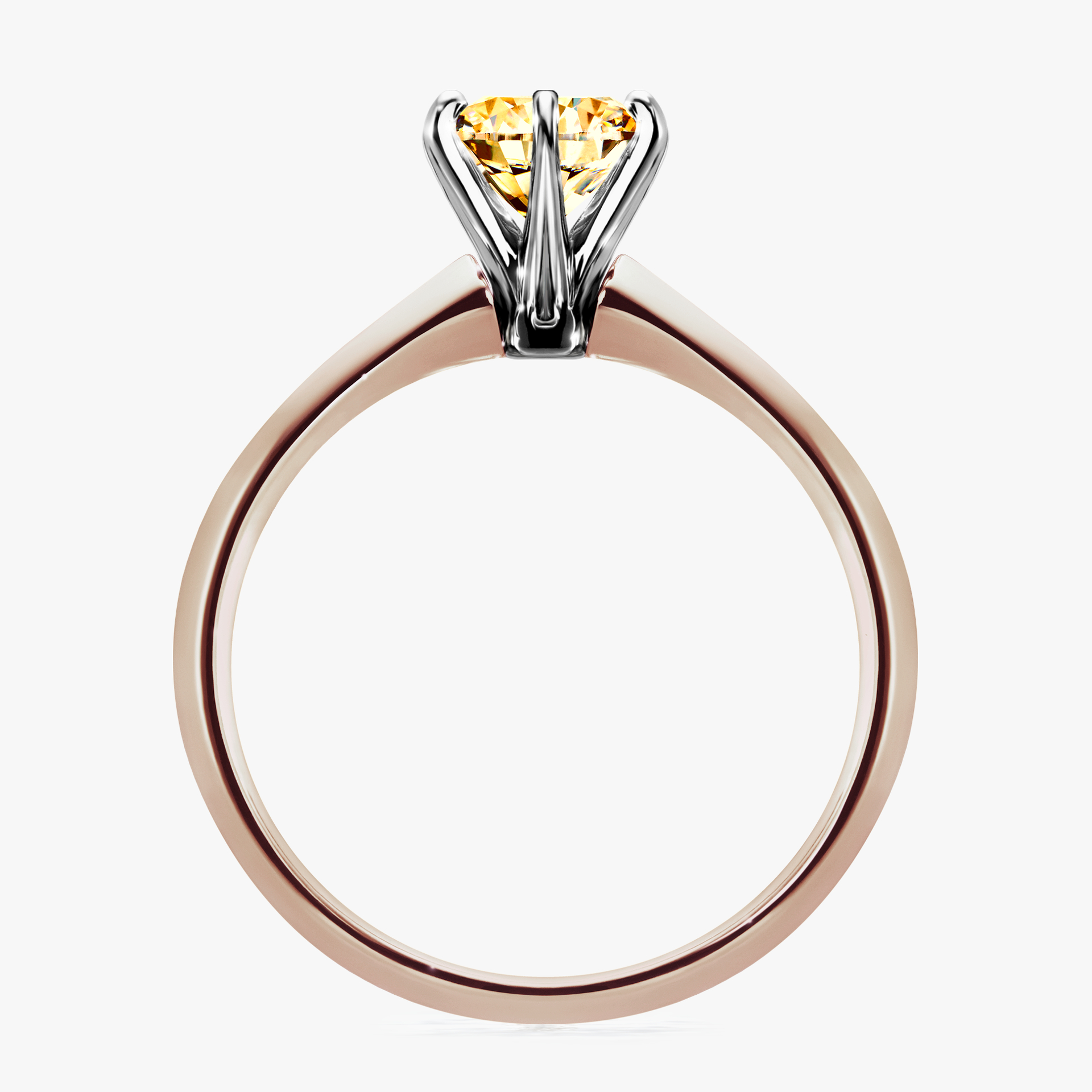 Pierścionek zaręczynowy My Queen z różowego złota z żółtym diamentem 1,00ct