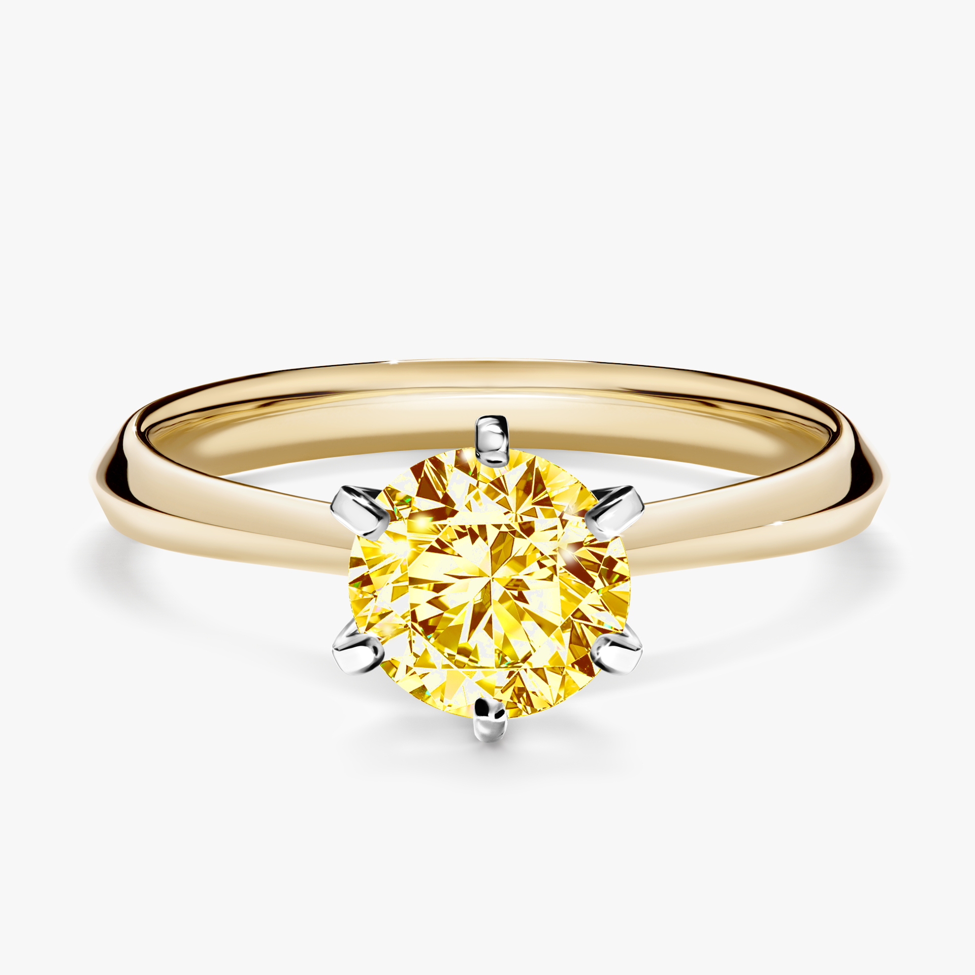 Pierścionek zaręczynowy My Queen z żółtego złota z żółtym diamentem 1,00ct