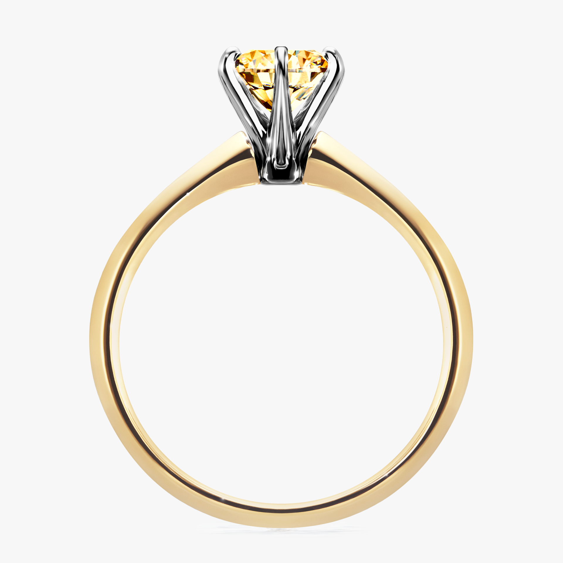 Pierścionek zaręczynowy My Queen z żółtego złota z żółtym diamentem 1,00ct
