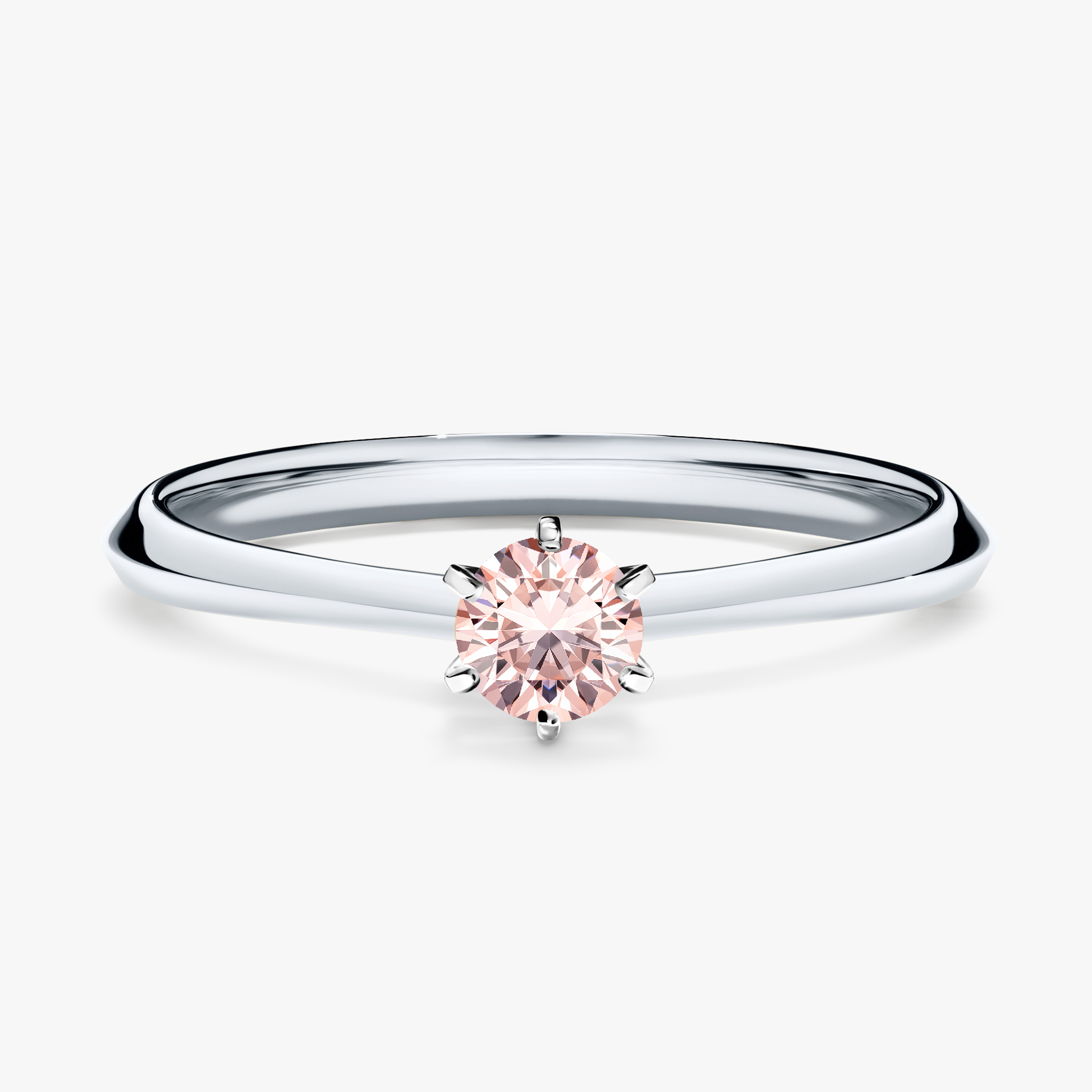 Pierścionek zaręczynowy My Queen z białego złota z morganitem 0,25ct