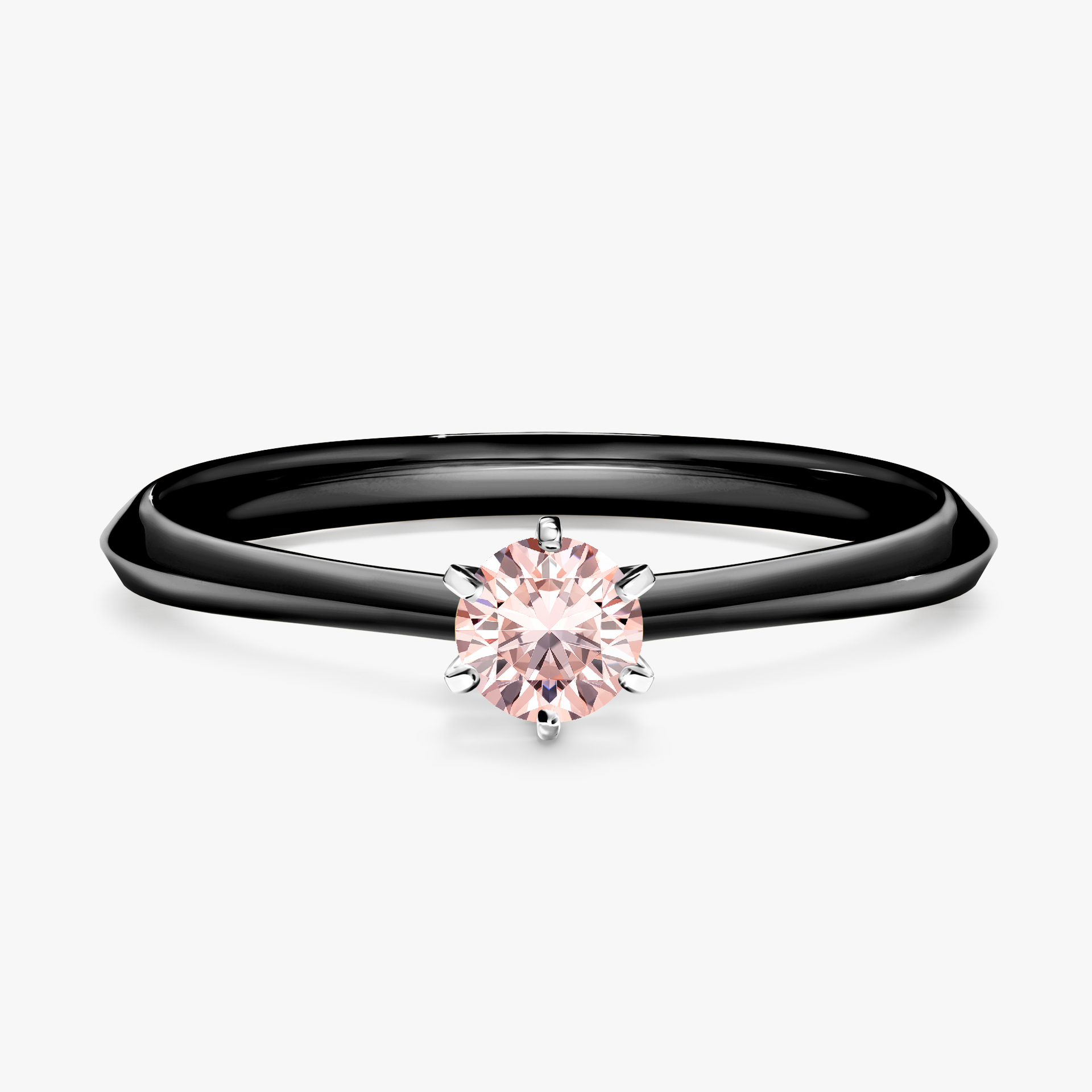 Pierścionek zaręczynowy My Queen z czarnego złota z morganitem 0,25ct