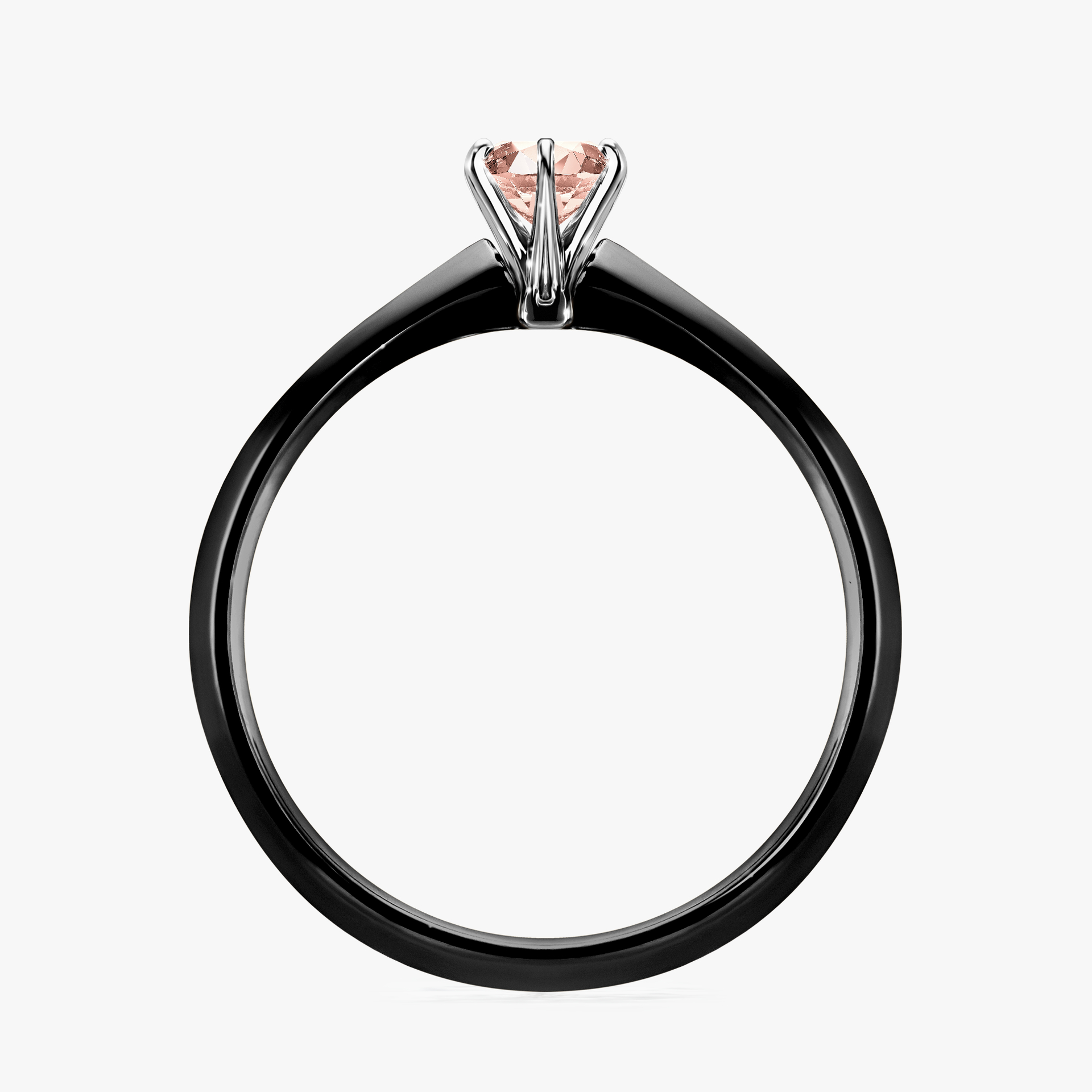 Pierścionek zaręczynowy My Queen z czarnego złota z morganitem 0,25ct