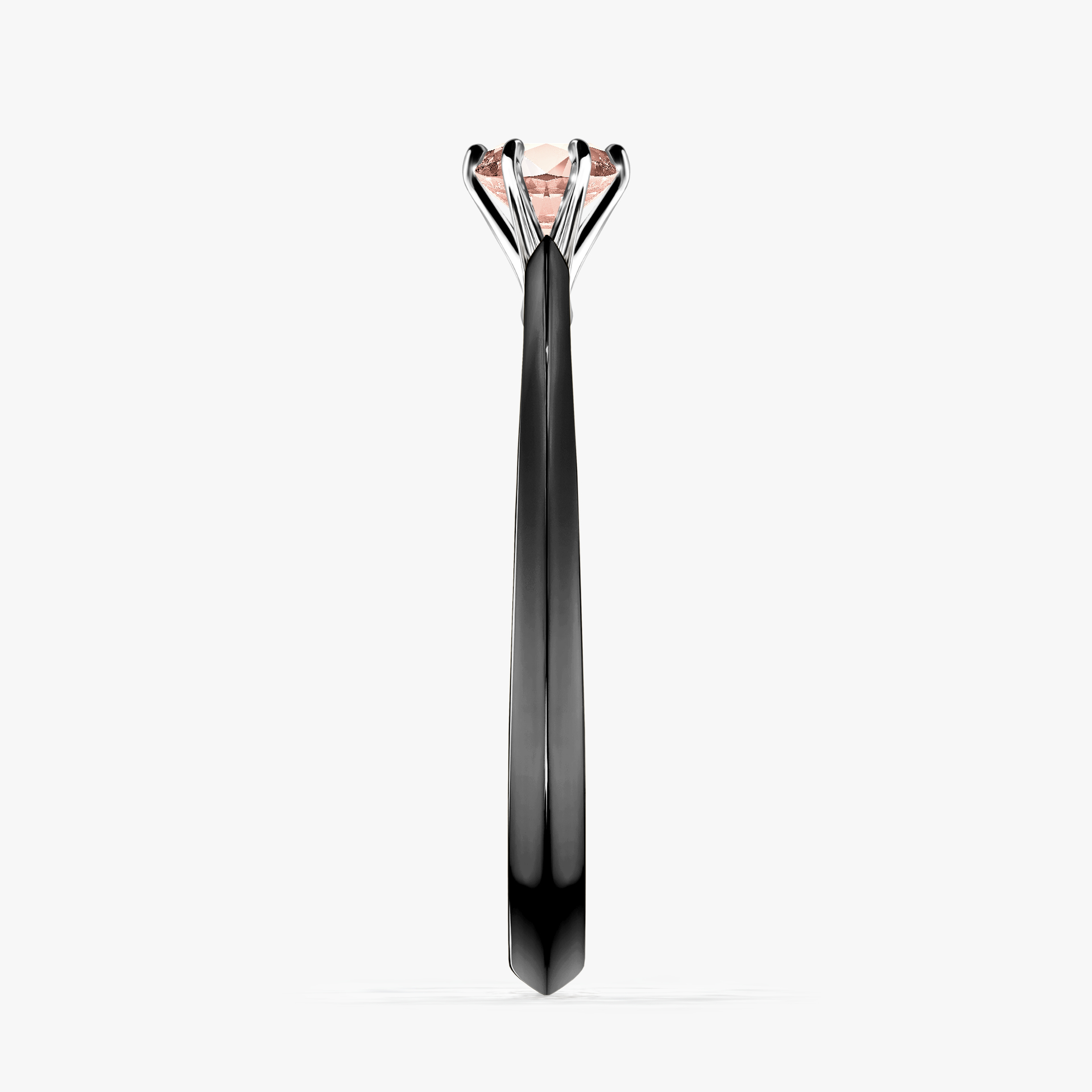 Pierścionek zaręczynowy My Queen z czarnego złota z morganitem 0,25ct
