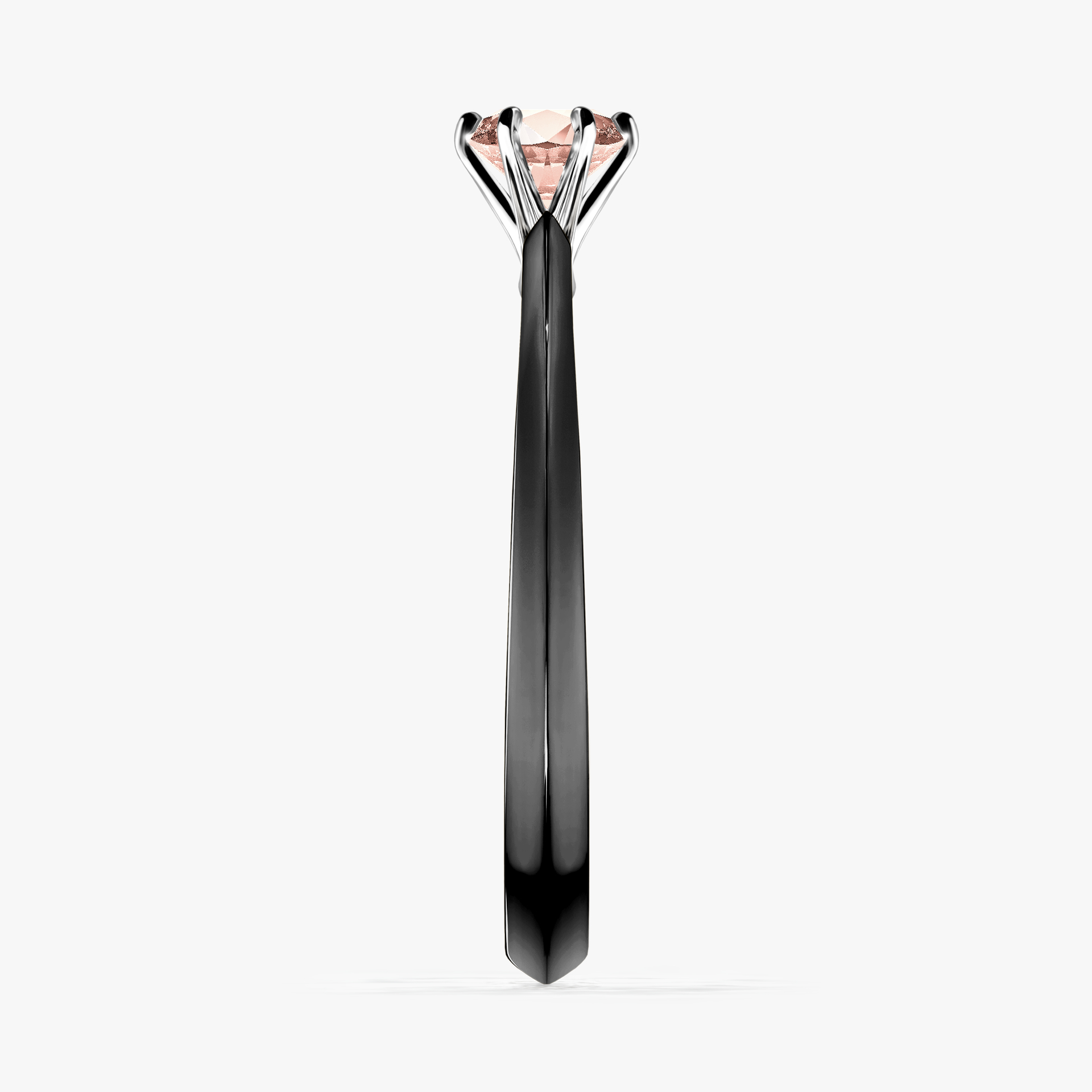 Pierścionek zaręczynowy My Queen z czarnego złota z morganitem 0,30ct