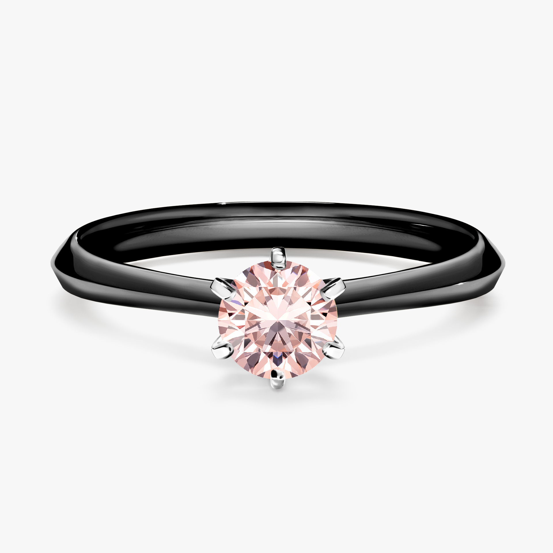 Pierścionek zaręczynowy My Queen z czarnego złota z morganitem 0,50ct