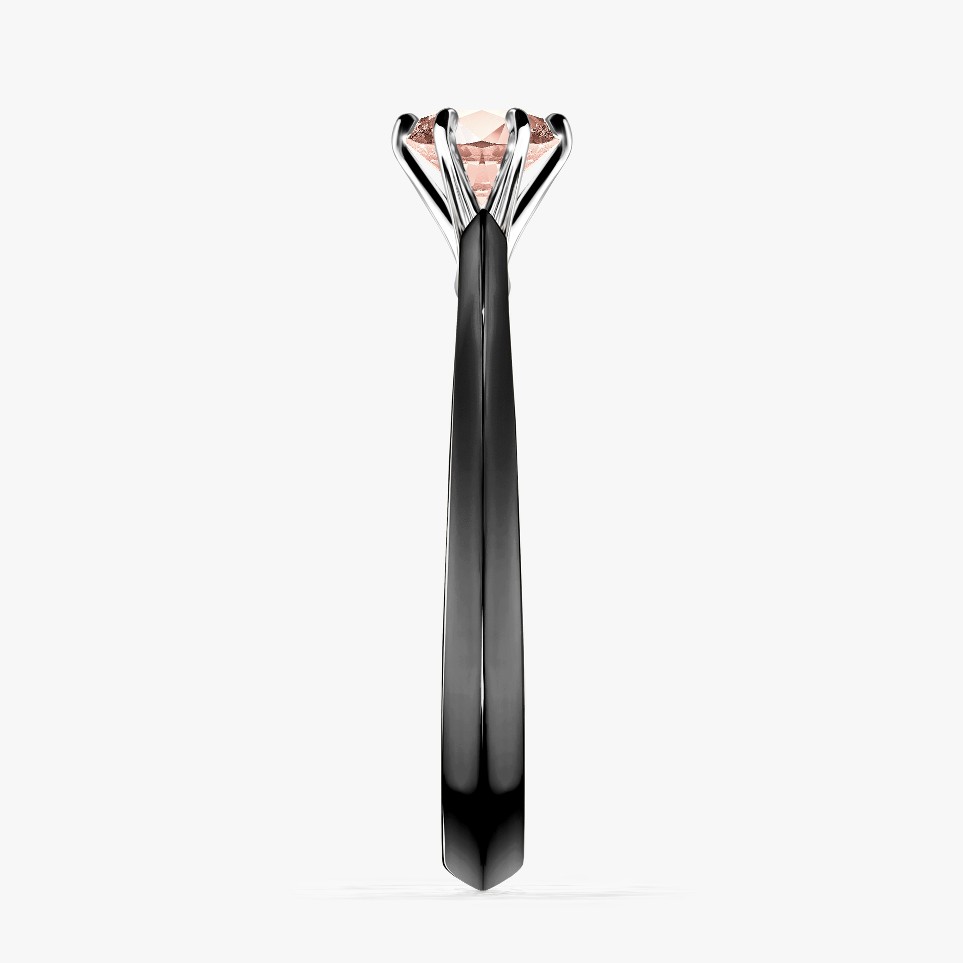 Pierścionek zaręczynowy My Queen z czarnego złota z morganitem 0,50ct