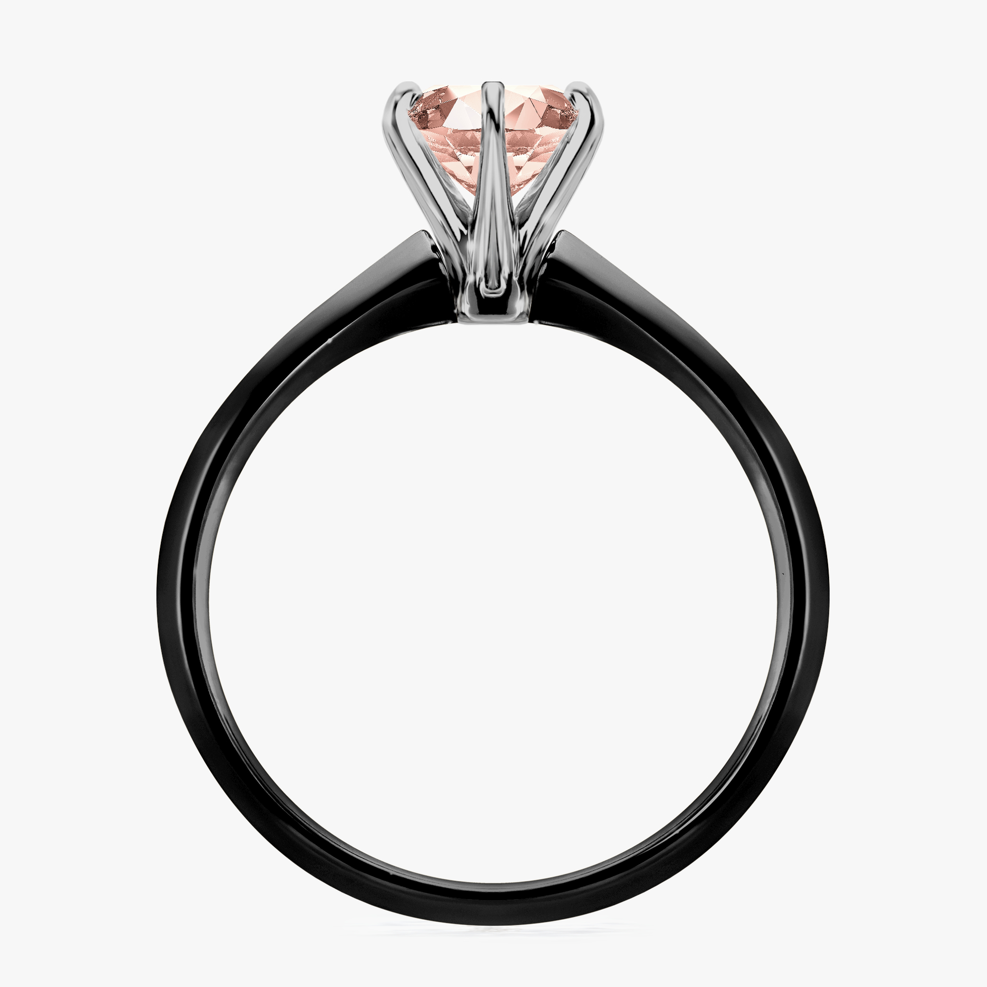 Pierścionek zaręczynowy My Queen z czarnego złota z morganitem 1,00ct