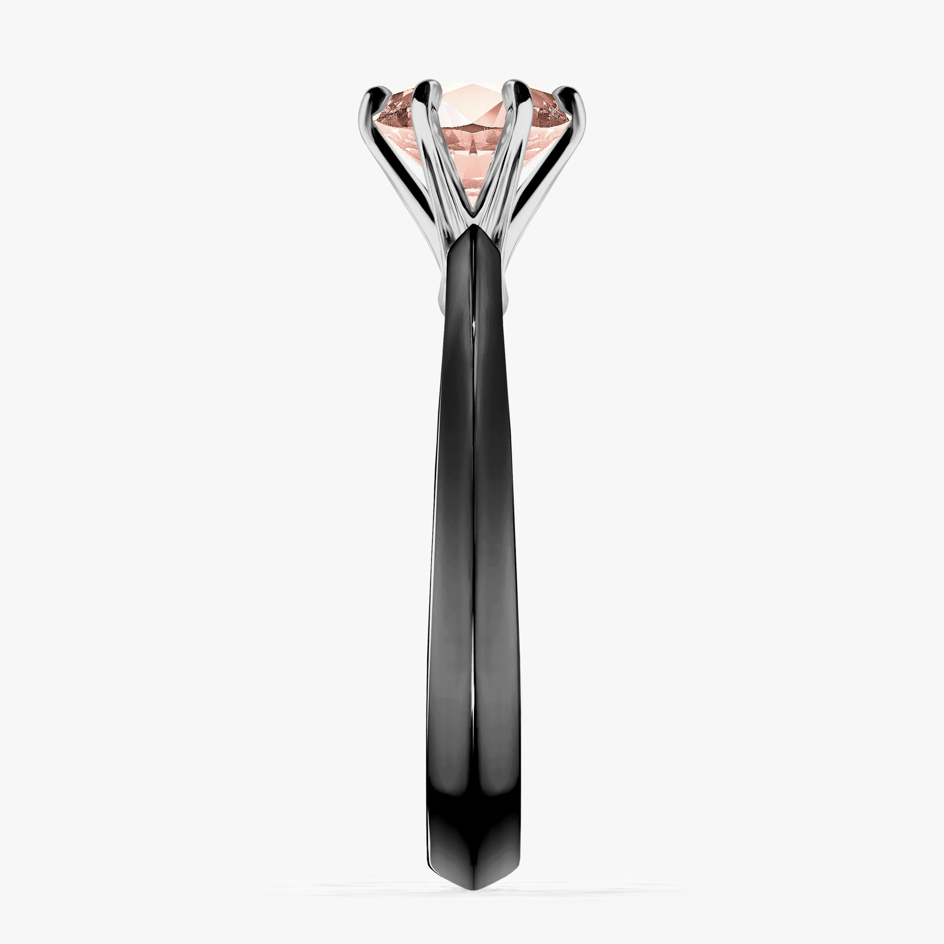 Pierścionek zaręczynowy My Queen z czarnego złota z morganitem 1,00ct