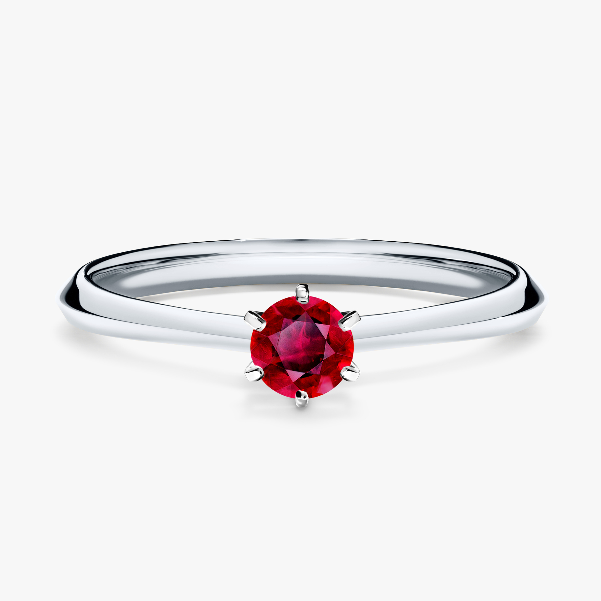 Pierścionek zaręczynowy My Queen z białego złota z rubinem 0,25ct