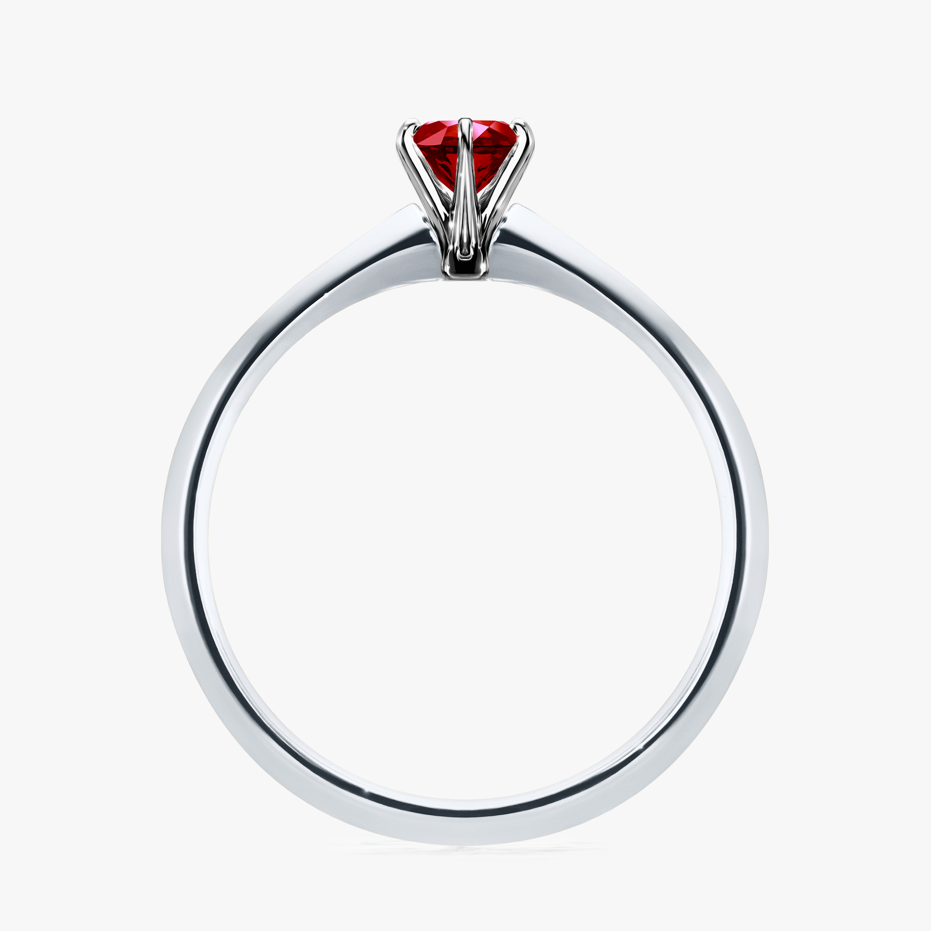 Pierścionek zaręczynowy My Queen z białego złota z rubinem 0,25ct