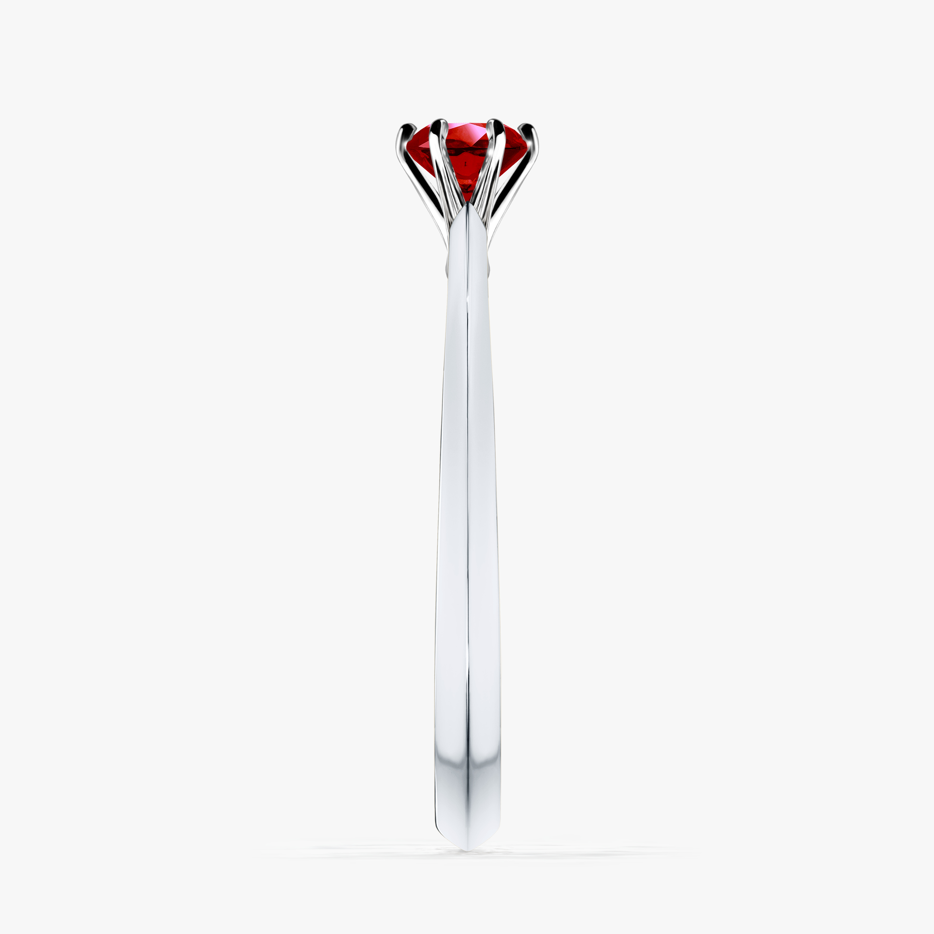 Pierścionek zaręczynowy My Queen z białego złota z rubinem 0,25ct