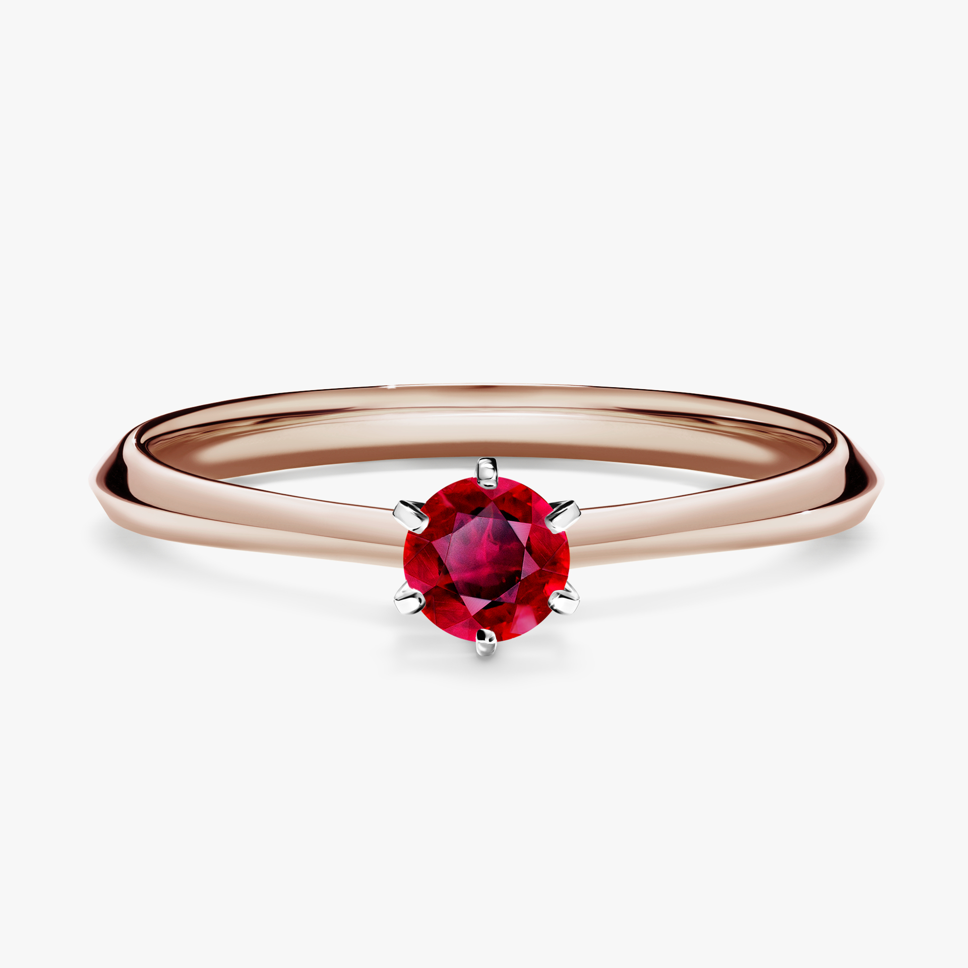 Pierścionek zaręczynowy My Queen z różowego złota z rubinem 0,25ct