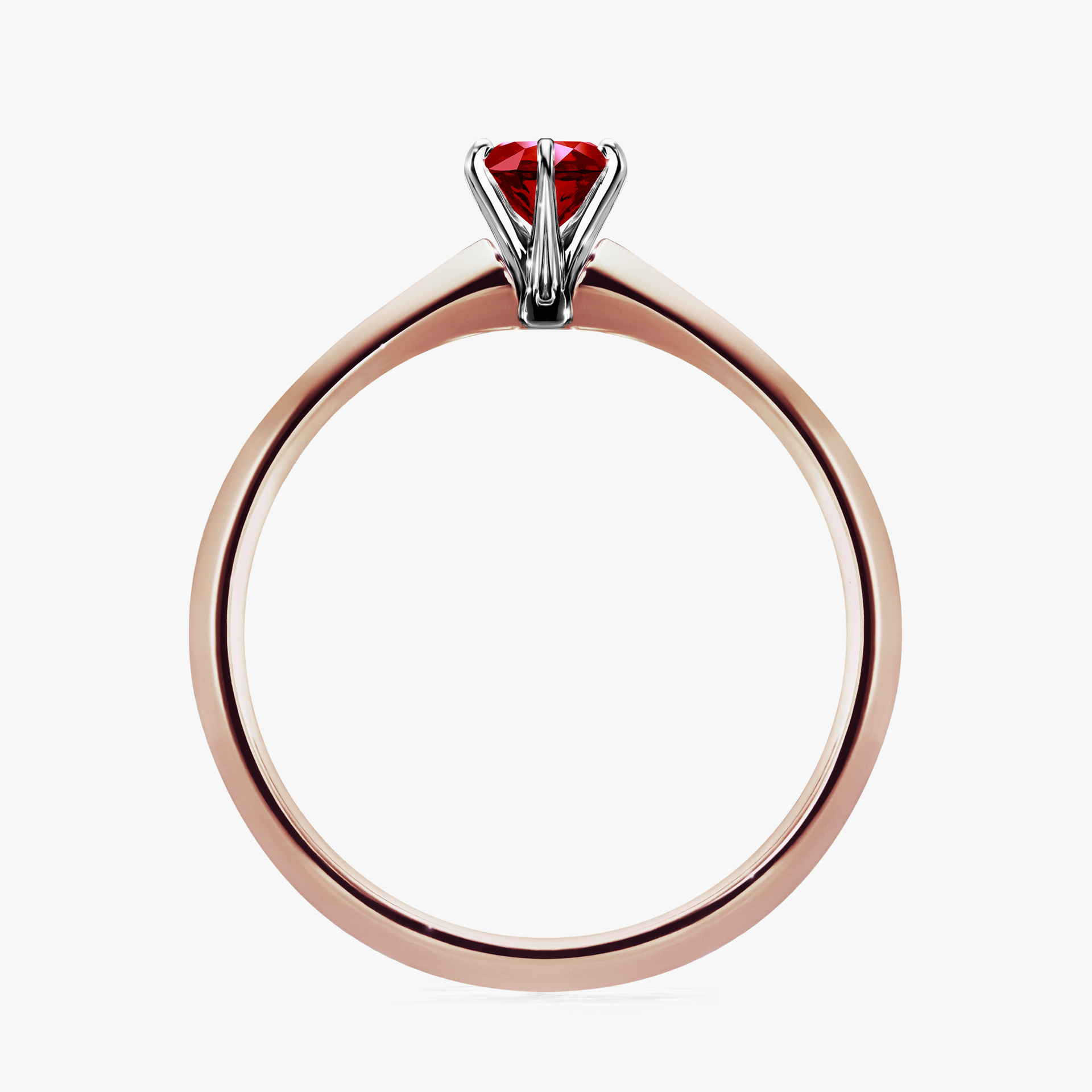 Pierścionek zaręczynowy My Queen z różowego złota z rubinem 0,25ct