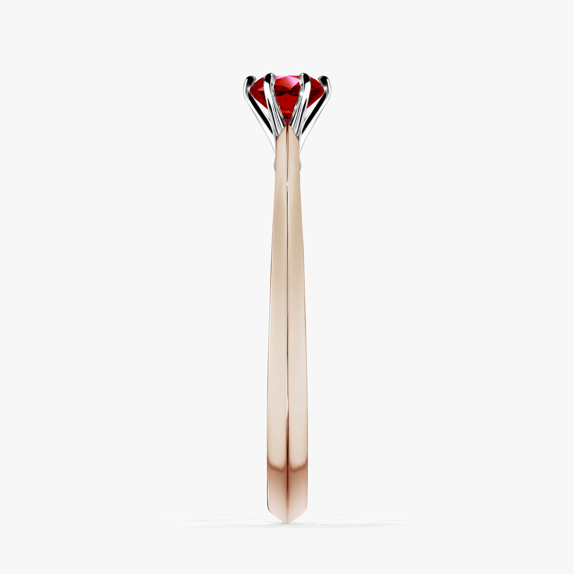 Pierścionek zaręczynowy My Queen z różowego złota z rubinem 0,25ct