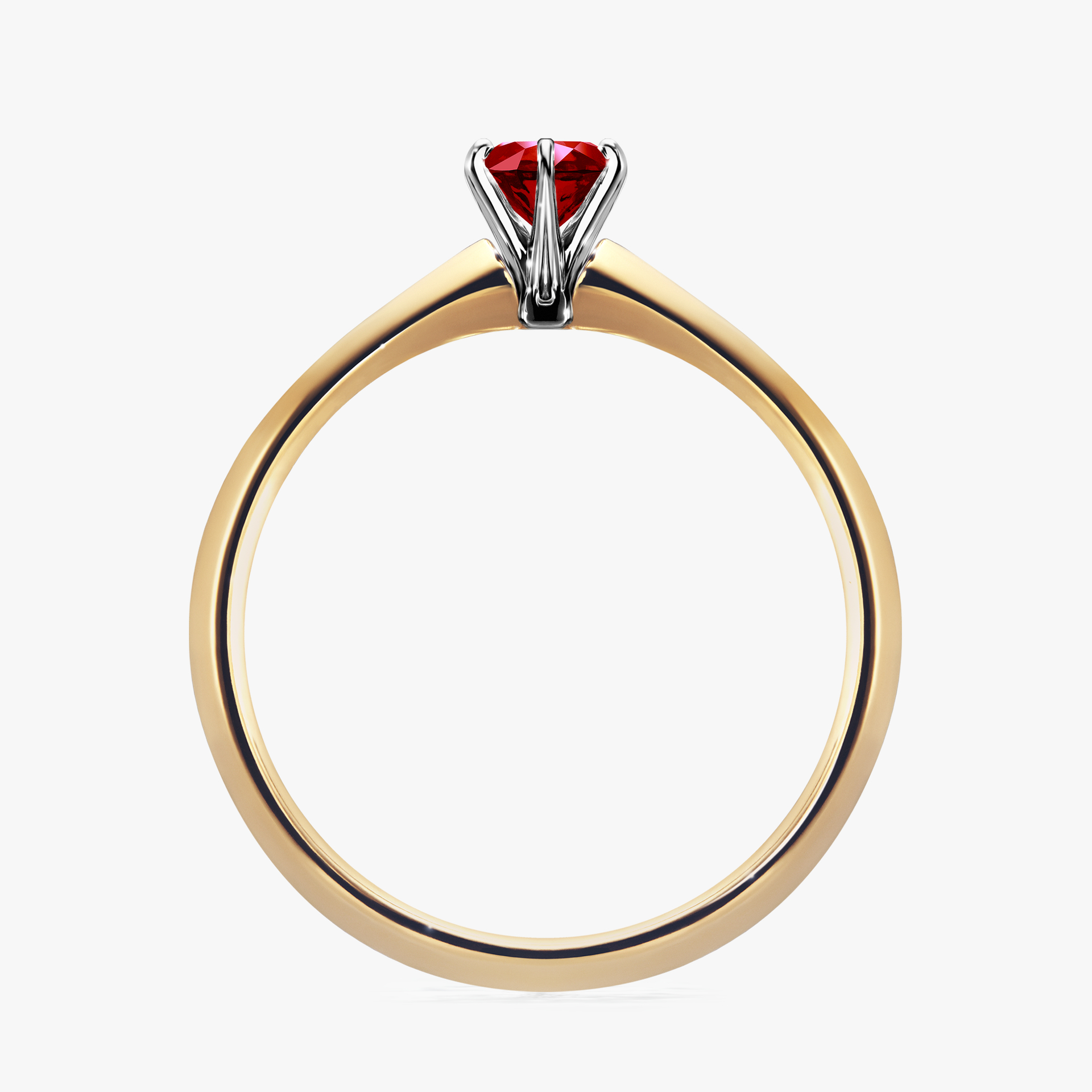 Pierścionek zaręczynowy My Queen z żółtego złota z rubinem 0,25ct