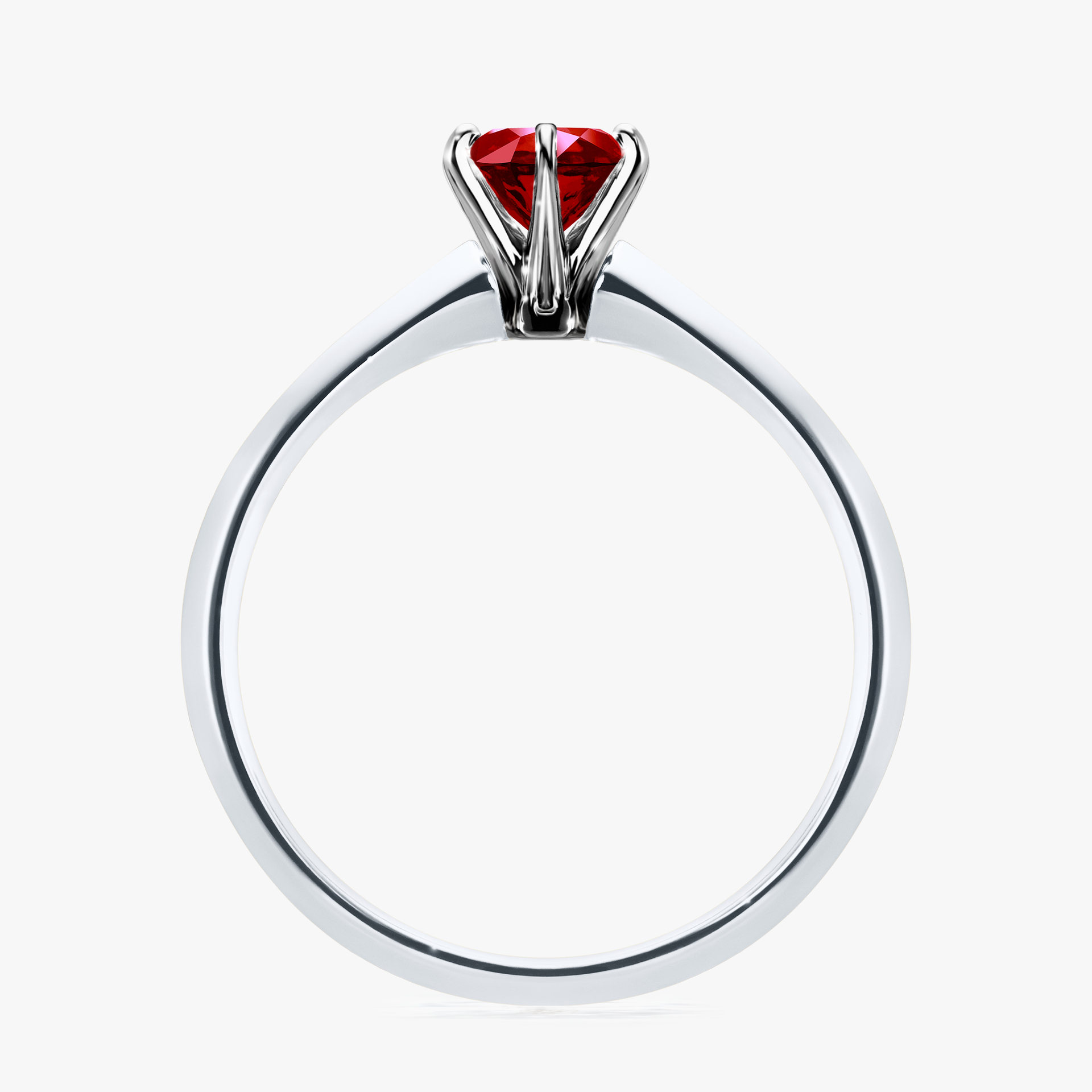 Pierścionek zaręczynowy My Queen z białego złota z rubinem 0,50ct