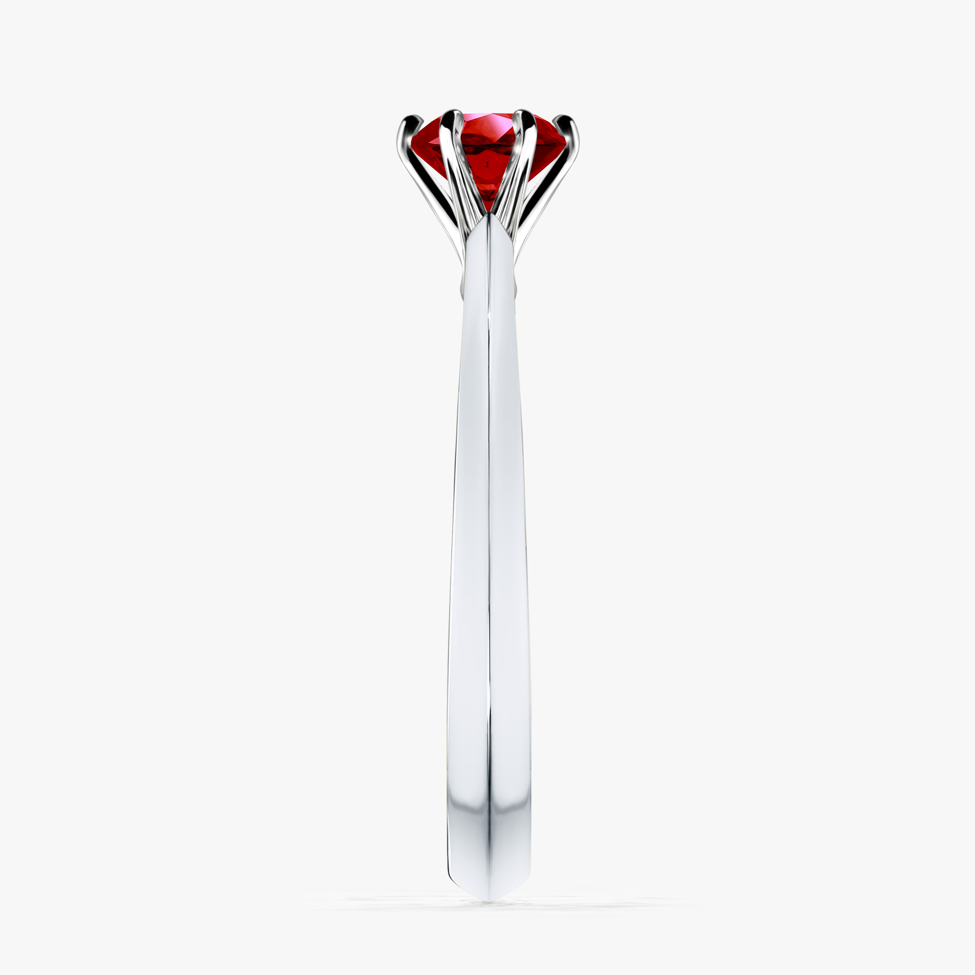 Pierścionek zaręczynowy My Queen z białego złota z rubinem 0,50ct