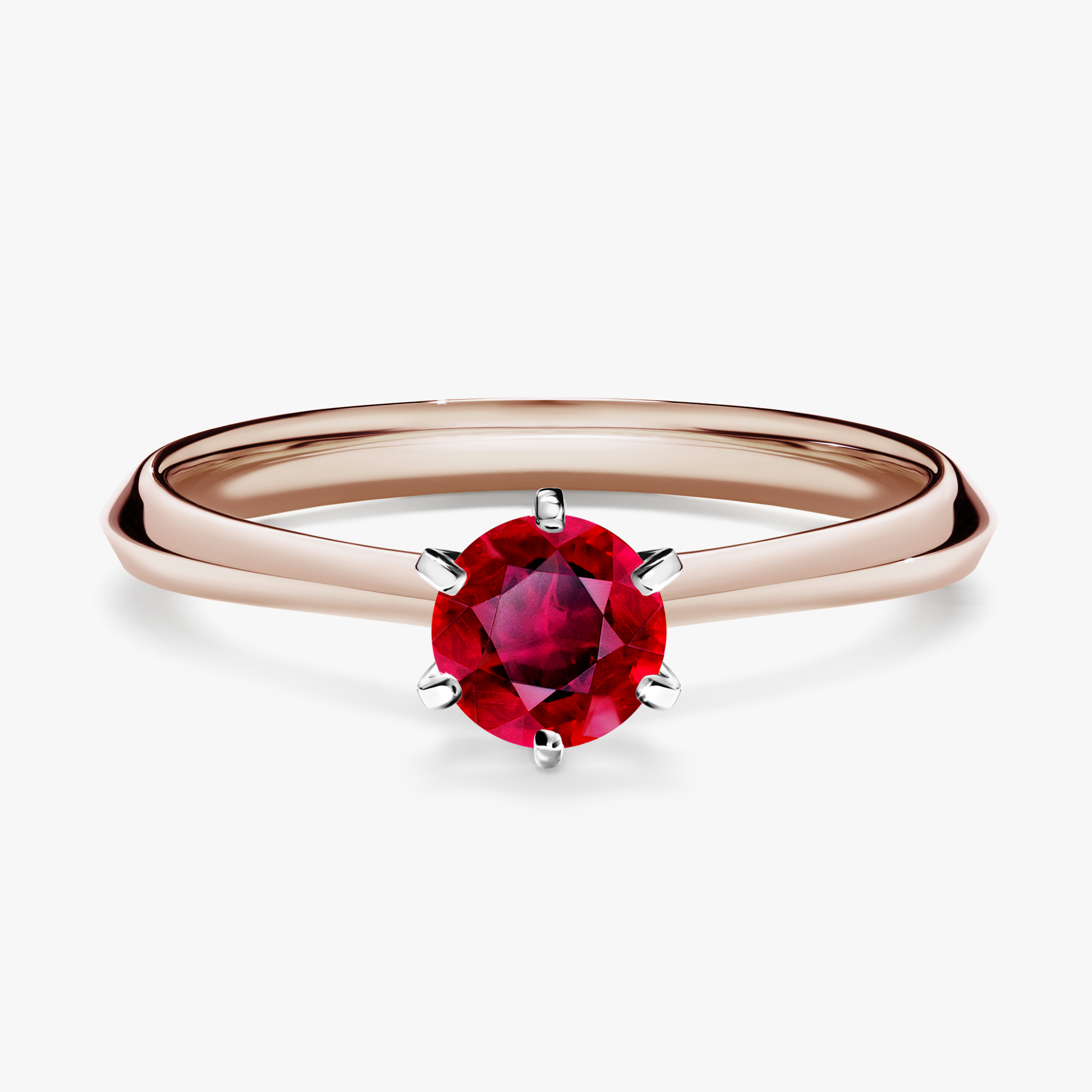 Pierścionek zaręczynowy My Queen z różowego złota z rubinem 0,50ct