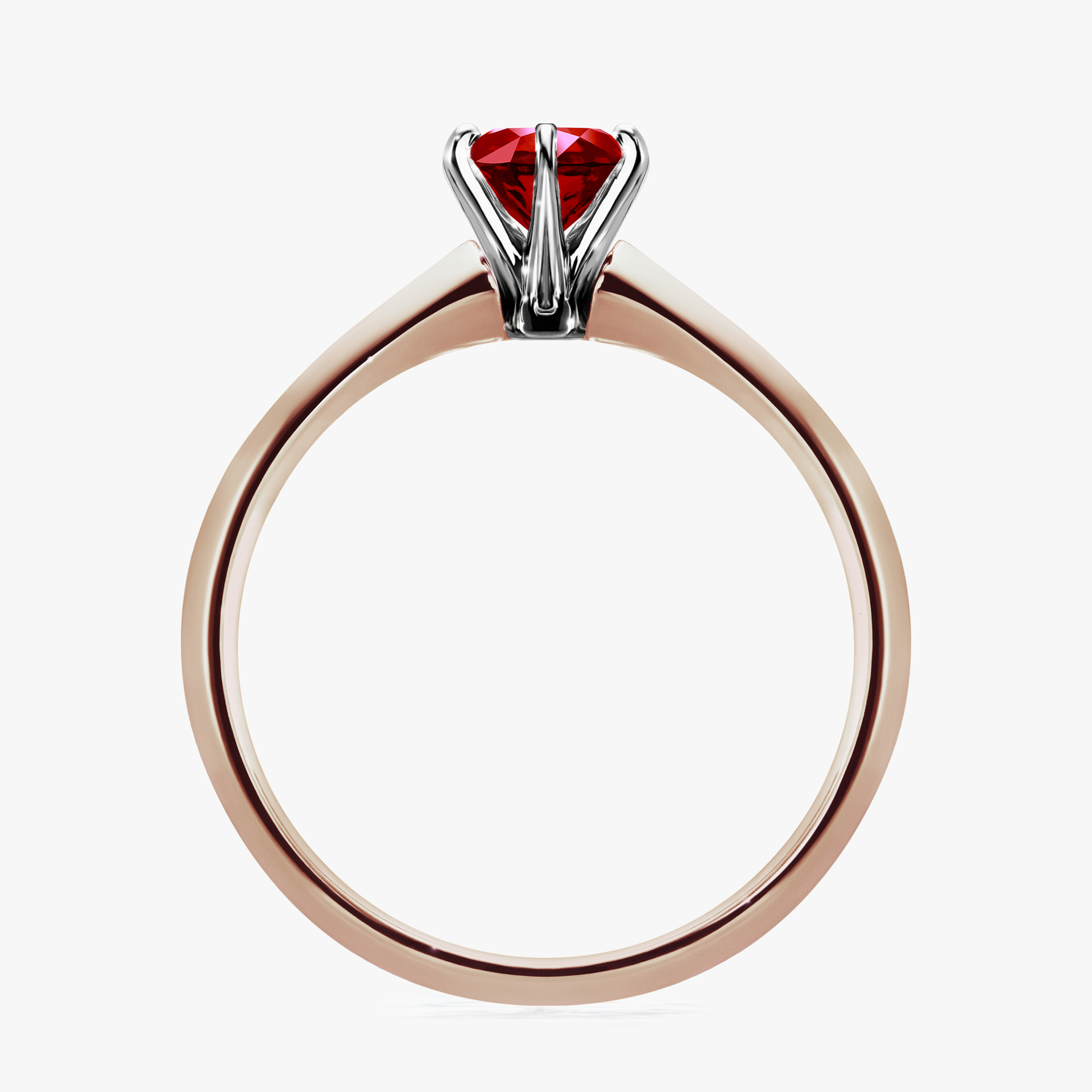 Pierścionek zaręczynowy My Queen z różowego złota z rubinem 0,50ct