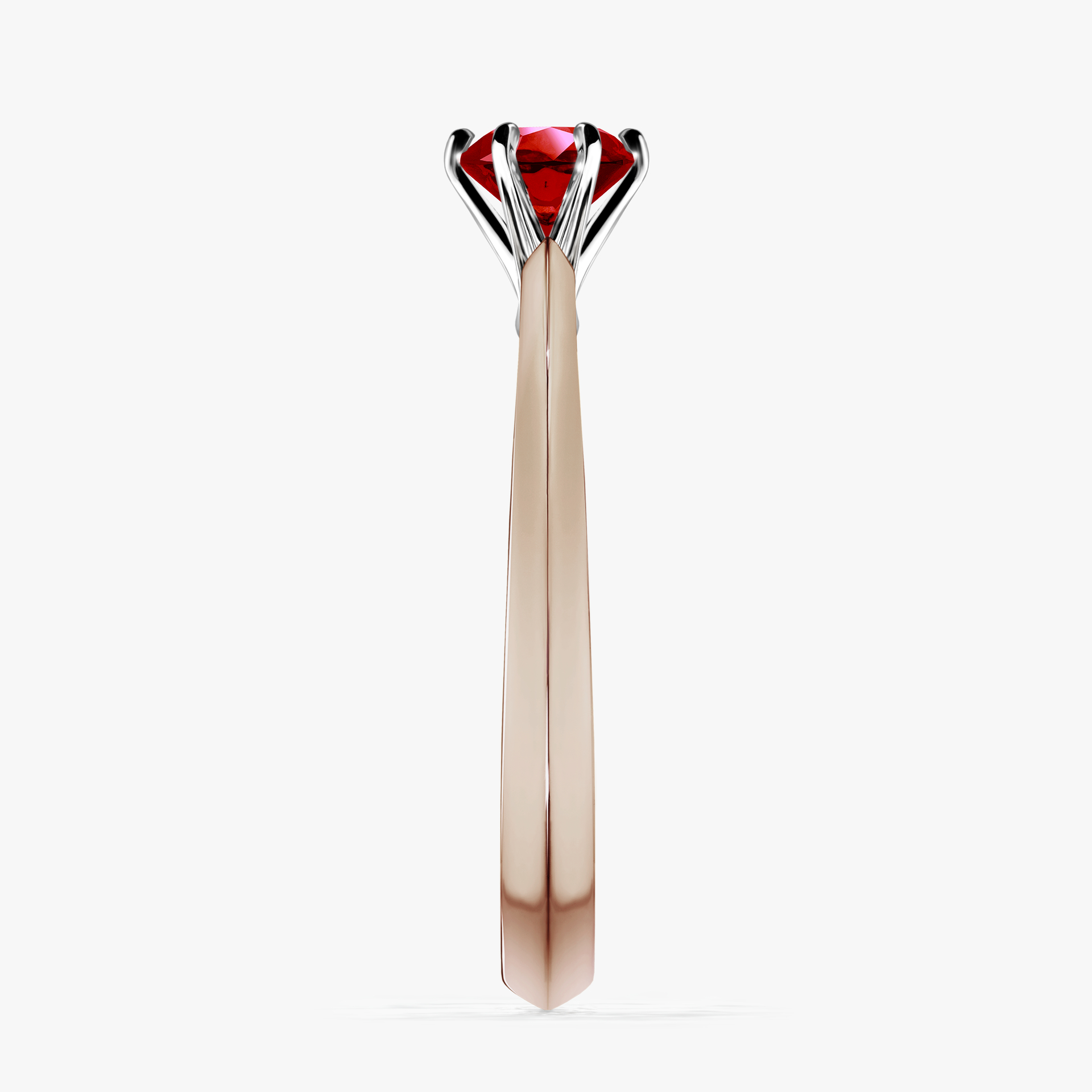Pierścionek zaręczynowy My Queen z różowego złota z rubinem 0,50ct