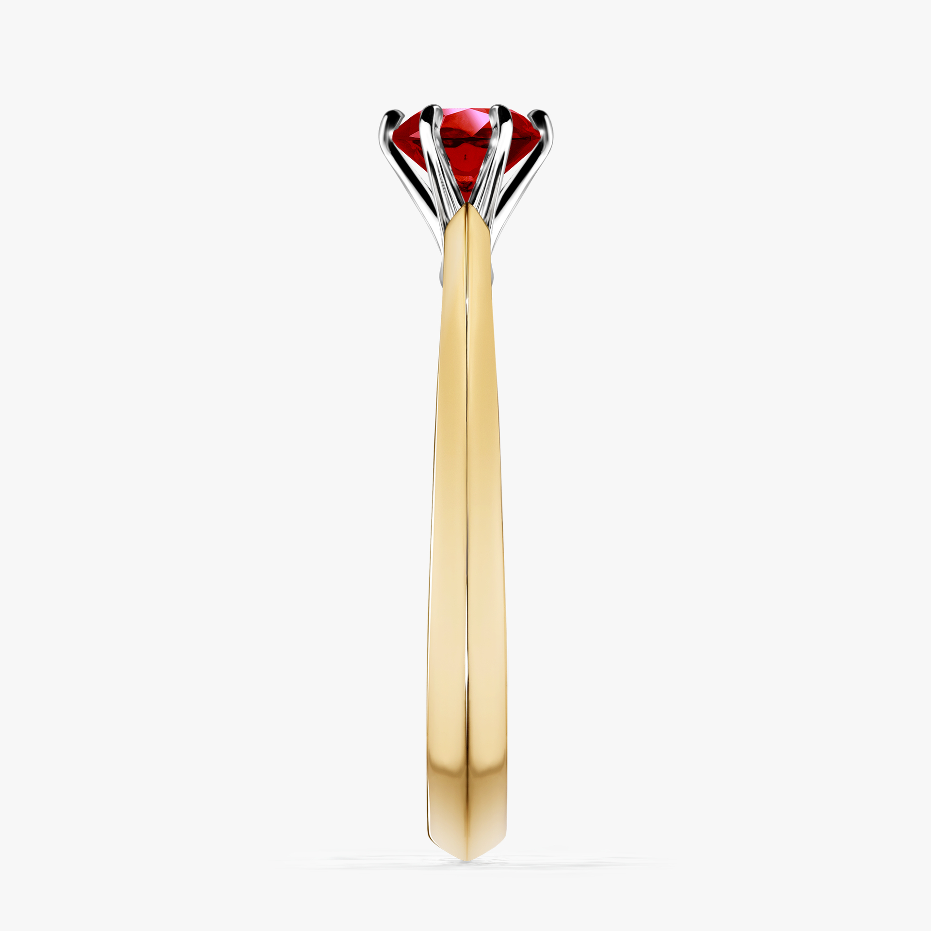 Pierścionek zaręczynowy My Queen z żółtego złota z rubinem 0,50ct