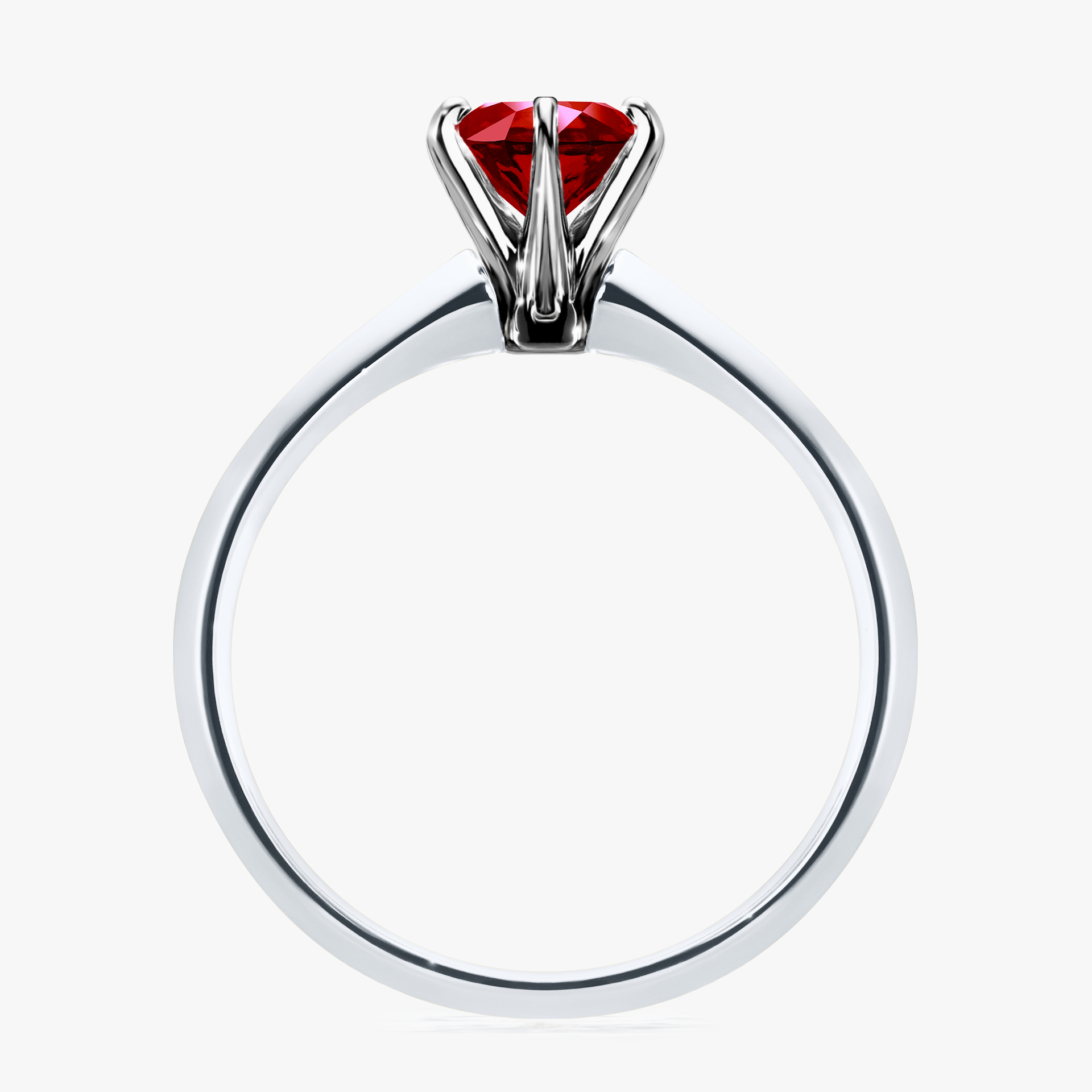 Pierścionek zaręczynowy My Queen z białego złota z rubinem 0,80ct