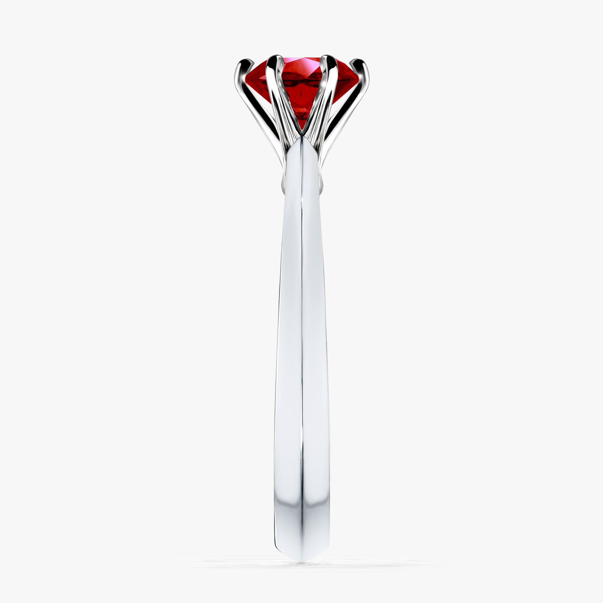 Pierścionek zaręczynowy My Queen z białego złota z rubinem 0,80ct