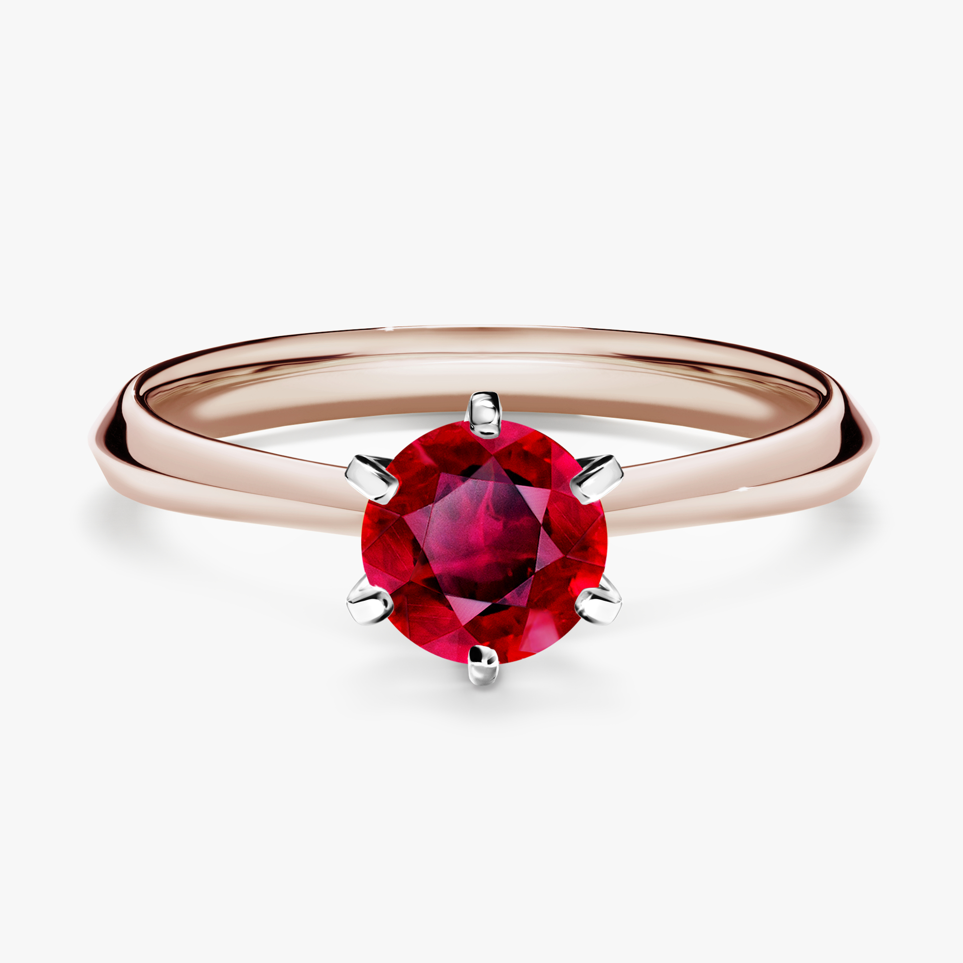 Pierścionek zaręczynowy My Queen z różowego złota z rubinem 0,80ct