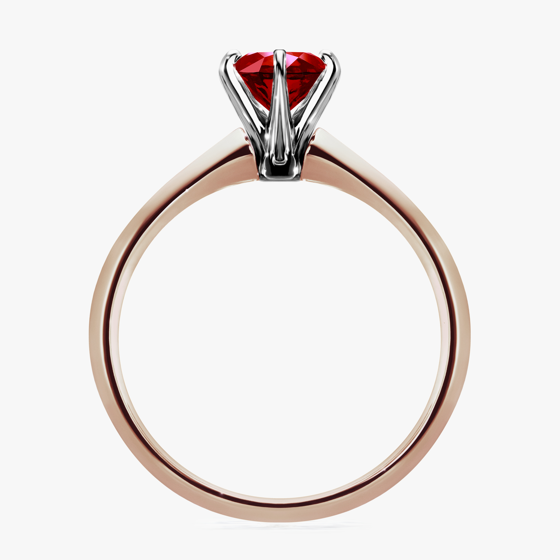 Pierścionek zaręczynowy My Queen z różowego złota z rubinem 0,80ct