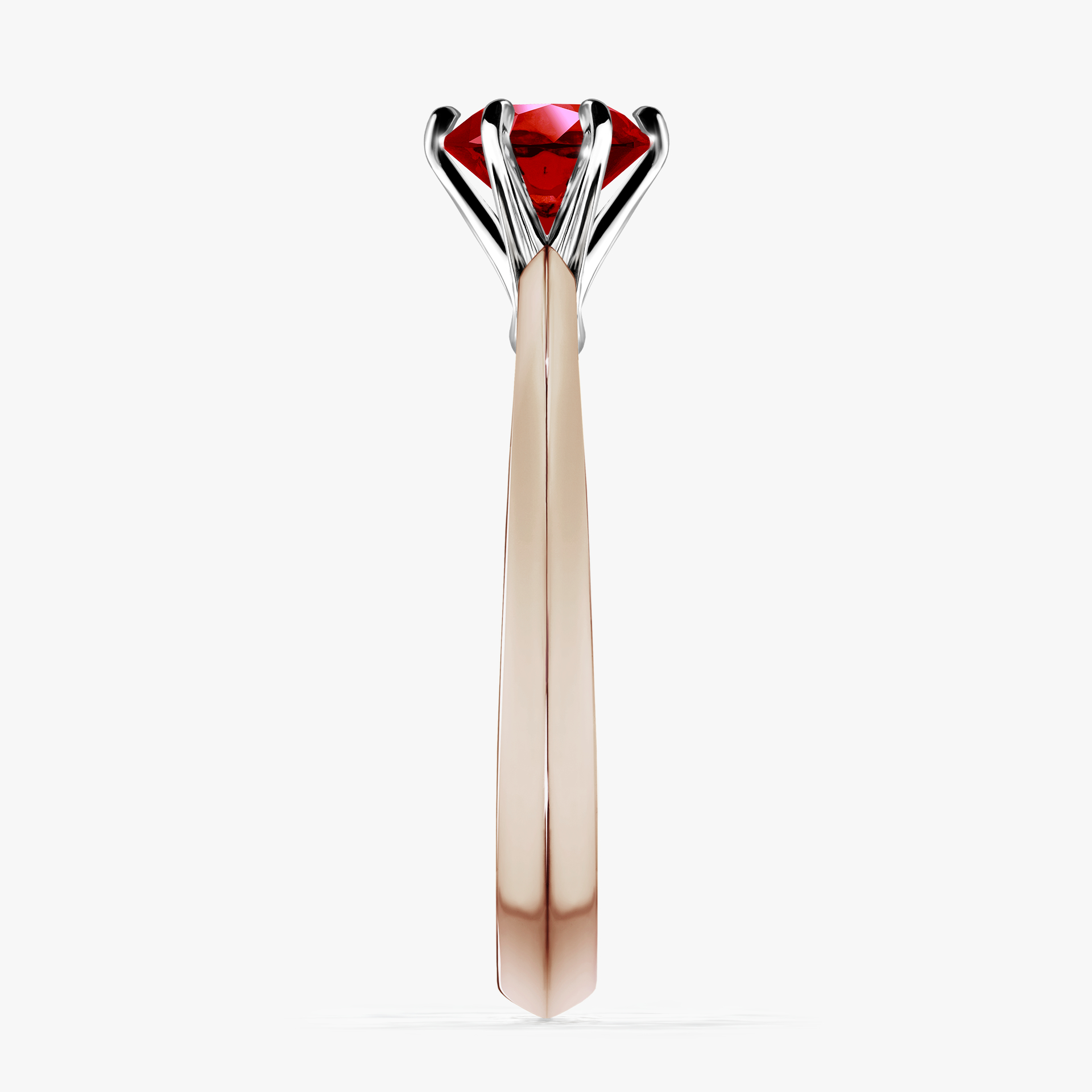 Pierścionek zaręczynowy My Queen z różowego złota z rubinem 0,80ct