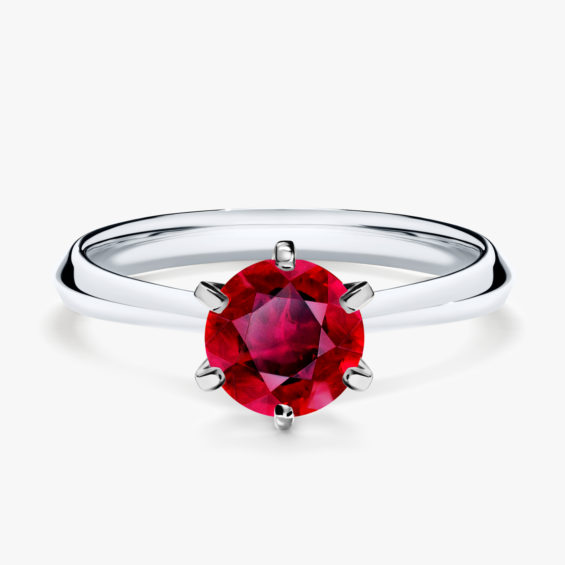 Pierścionek zaręczynowy My Queen z białego złota z rubinem 1,00ct
