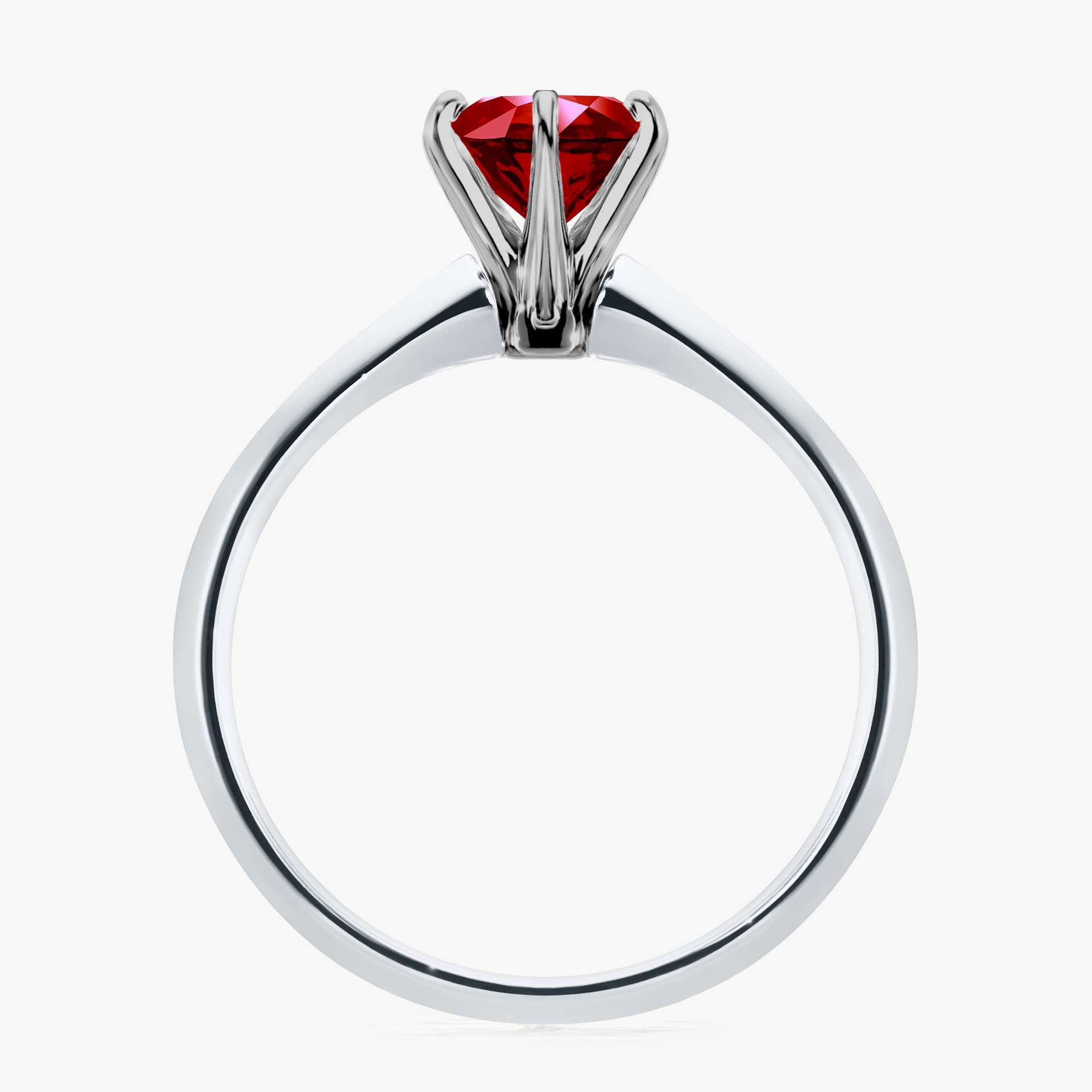 Pierścionek zaręczynowy My Queen z białego złota z rubinem 1,00ct