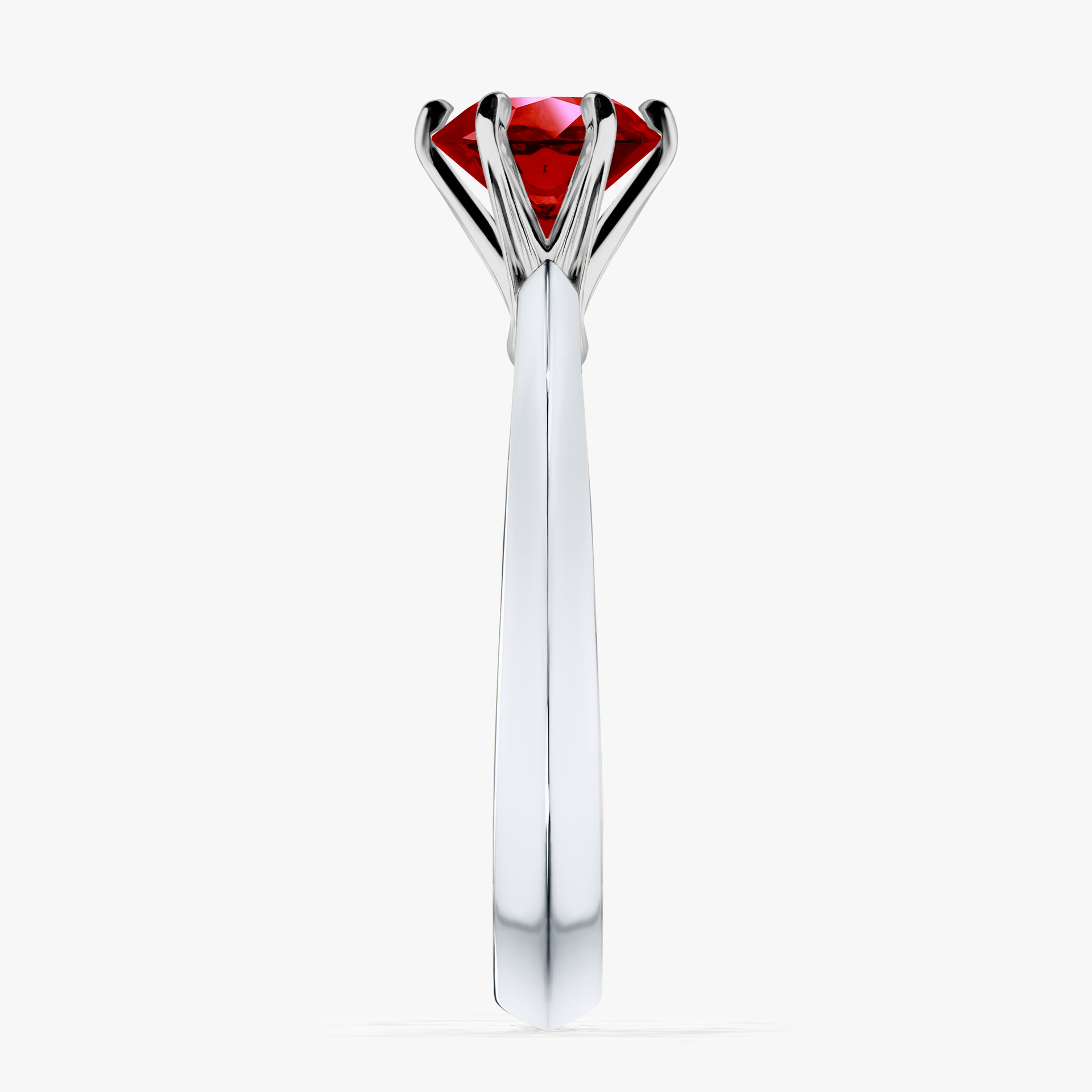Pierścionek zaręczynowy My Queen z białego złota z rubinem 1,00ct