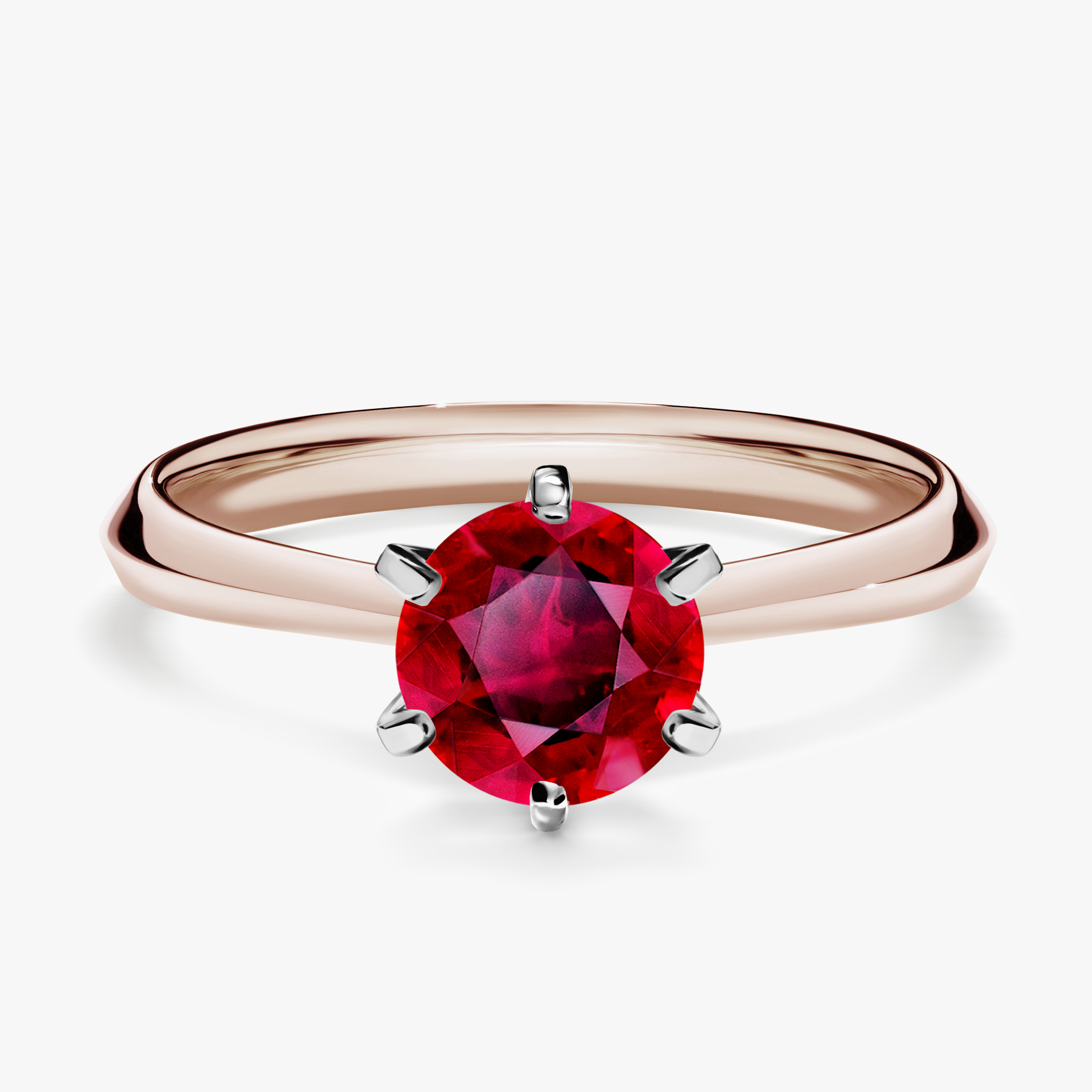 Pierścionek zaręczynowy My Queen z różowego złota z rubinem 1,00ct
