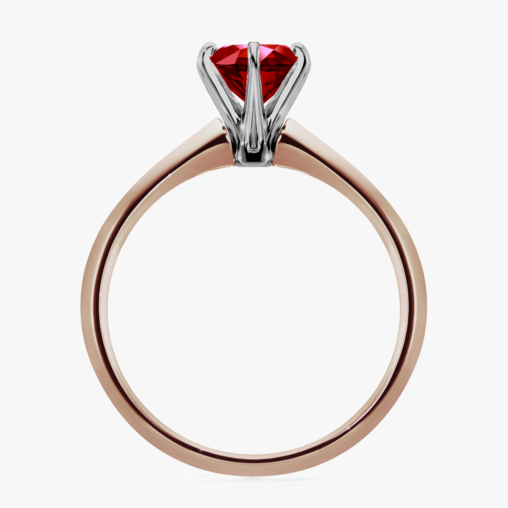 Pierścionek zaręczynowy My Queen z różowego złota z rubinem 1,00ct