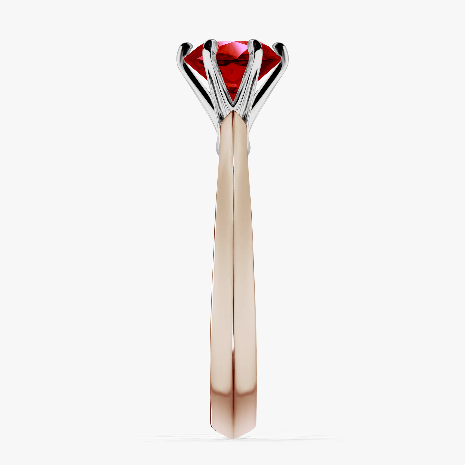 Pierścionek zaręczynowy My Queen z różowego złota z rubinem 1,00ct
