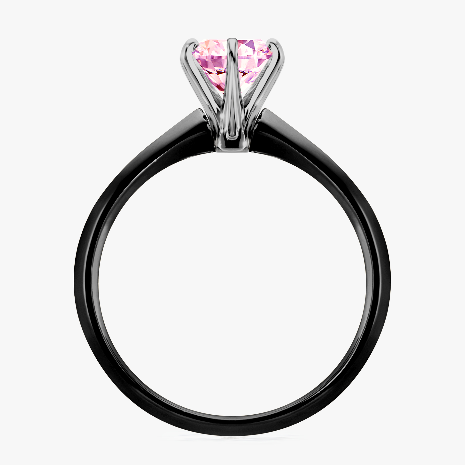 Pierścionek zaręczynowy My Queen z czarnego złota z szafirem różowym 1,00ct