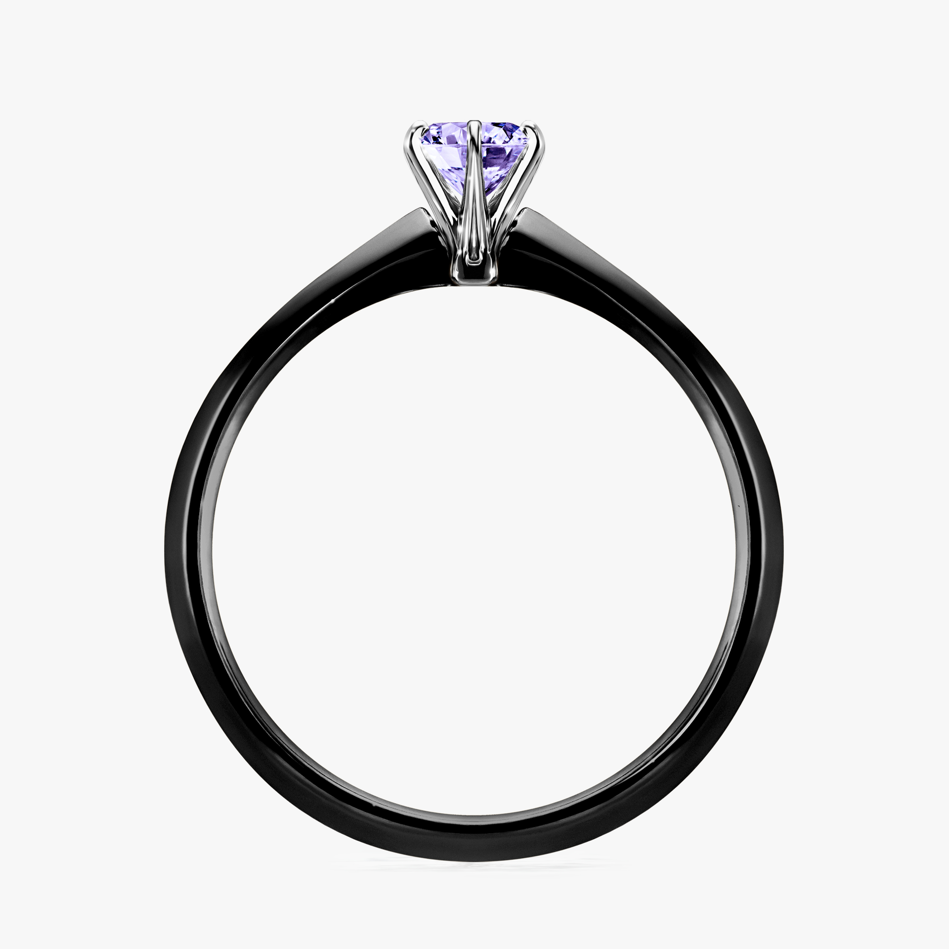 Pierścionek zaręczynowy My Queen z czarnego złota z tanzanitem 0,25ct