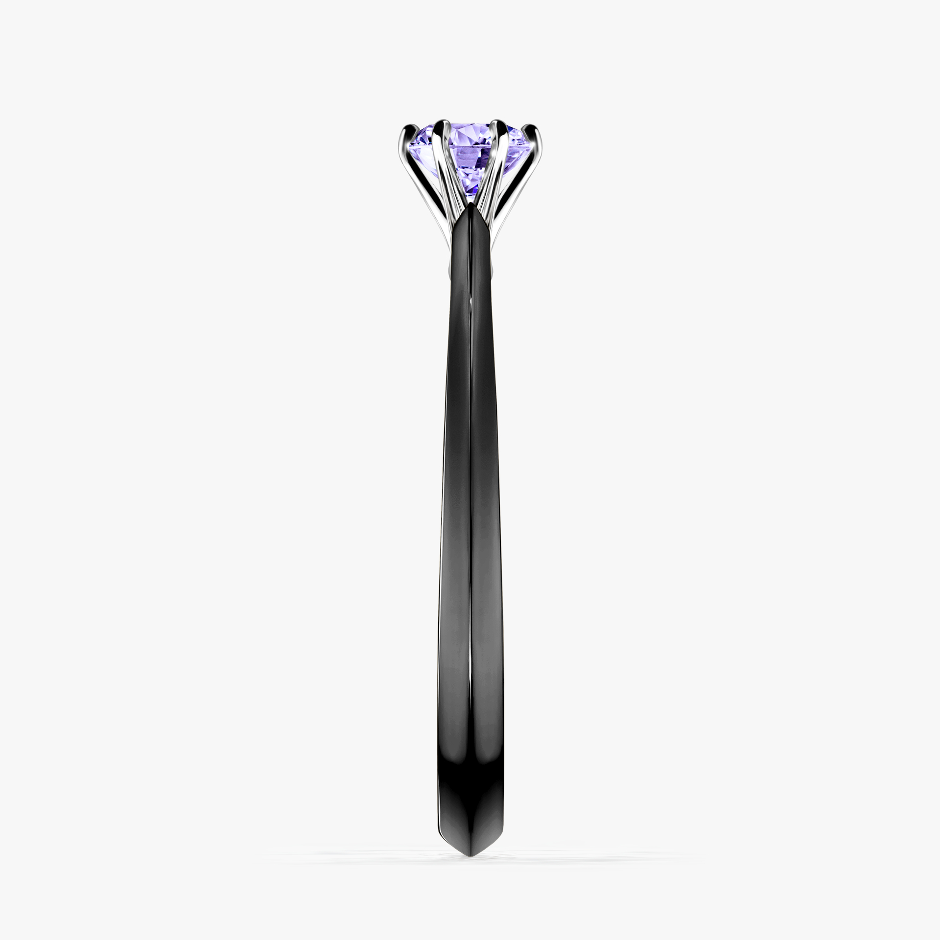 Pierścionek zaręczynowy My Queen z czarnego złota z tanzanitem 0,25ct