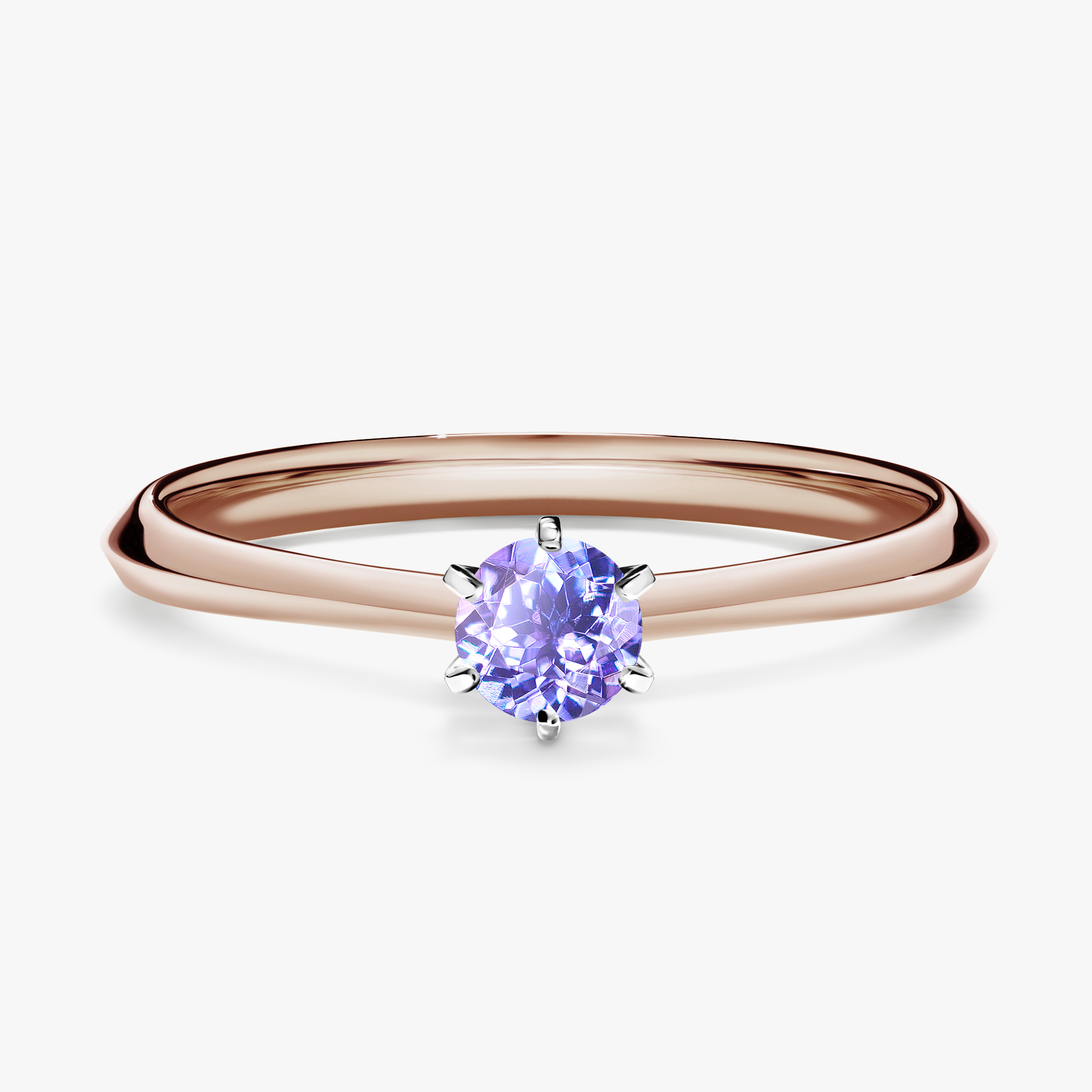 Pierścionek zaręczynowy My Queen z różowego złota z tanzanitem 0,25ct