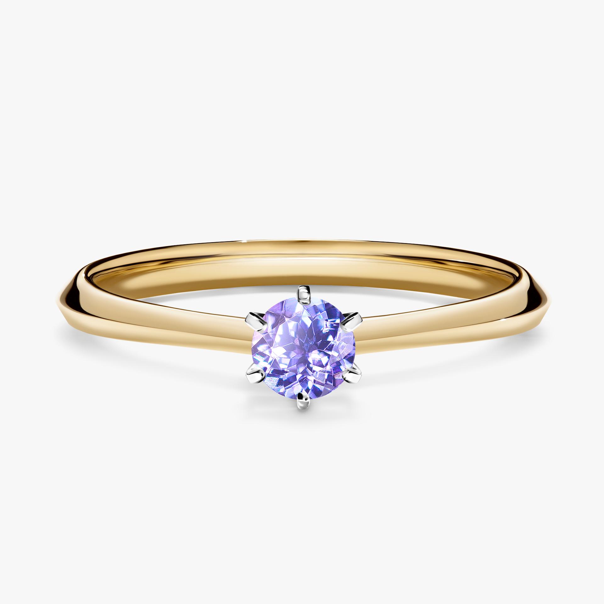 Pierścionek zaręczynowy My Queen z żółtego złota z tanzanitem 0,25ct